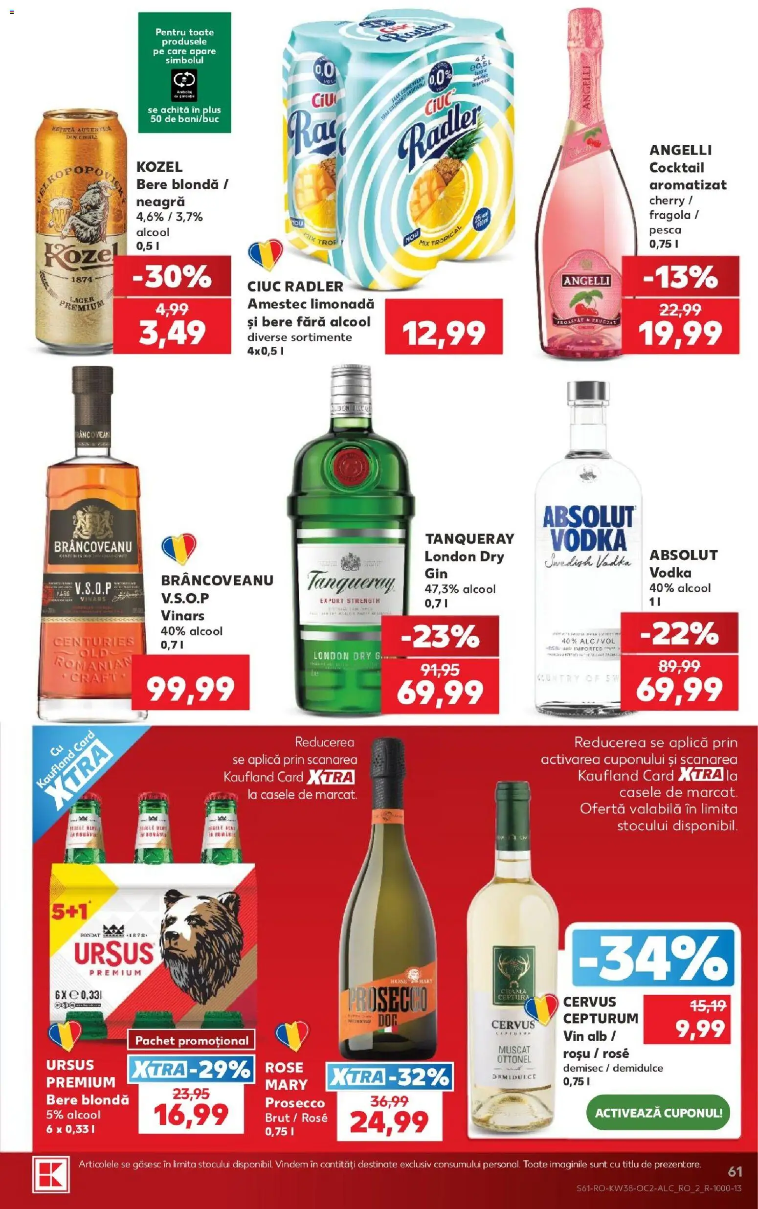 Kaufland Slatina 16.09.2026 - Revista si Oferta | Pagină: 61 | Produse: Bere fara alcool, Bere, Amestec, Vodka