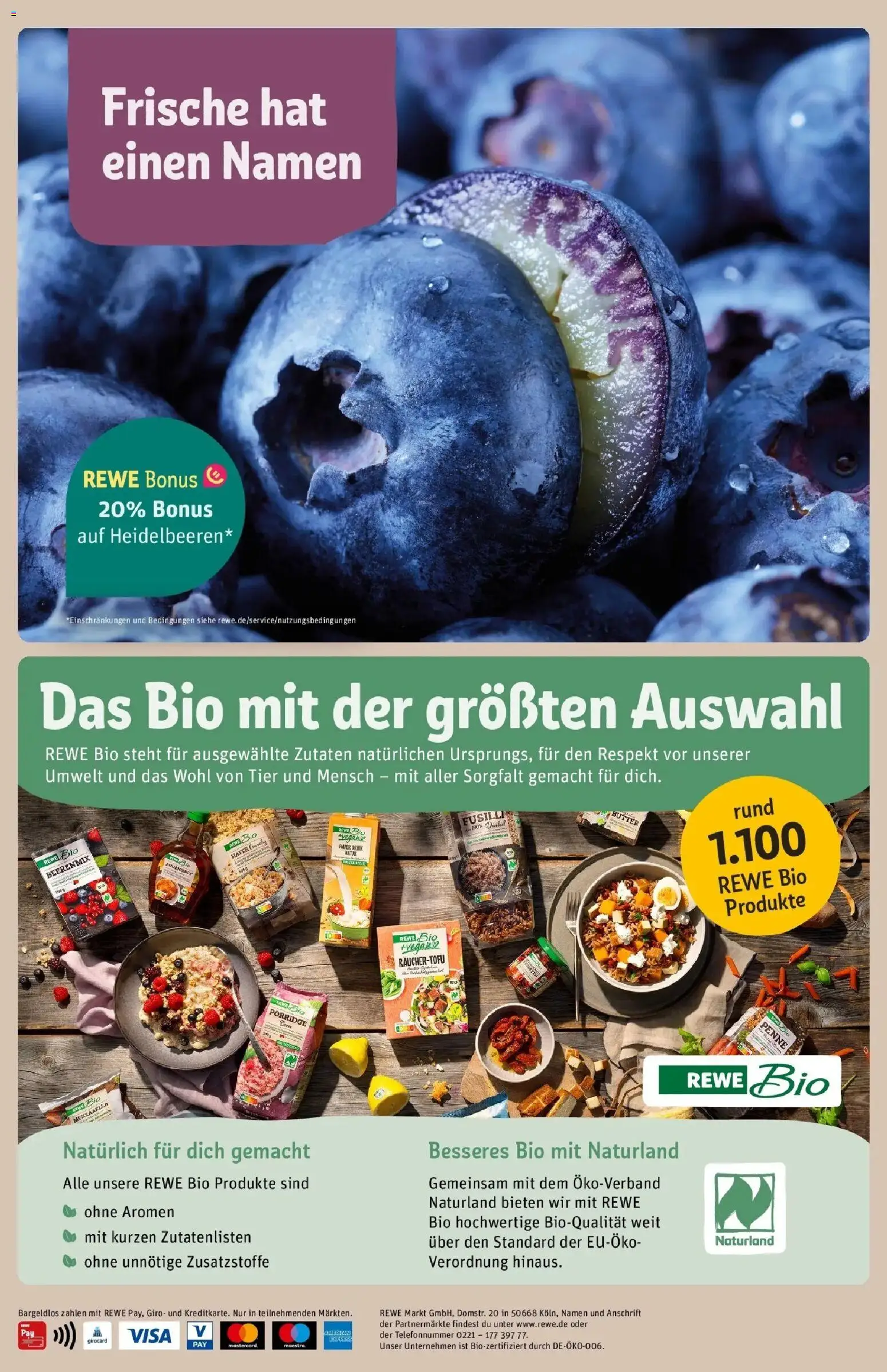 Rewe Prospekt Korb – gültig ab 17.05.2026 | Seite: 32 | Produkte: Butter, Mozzarella, Heidelbeeren, Pasta