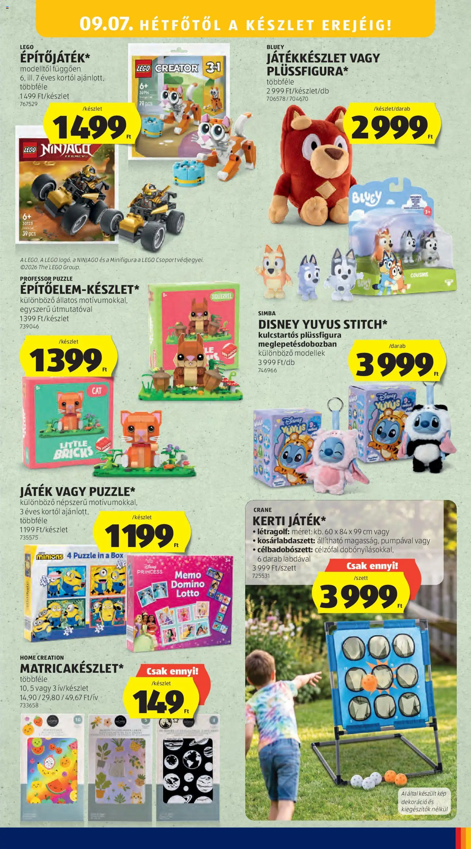 Aldi akciós ujság - amely érvényes a következő dátumtól: 2026.09.03. | Oldal: 11 | Termékek: Puzzle, Játék, LEGO, Dekoráció