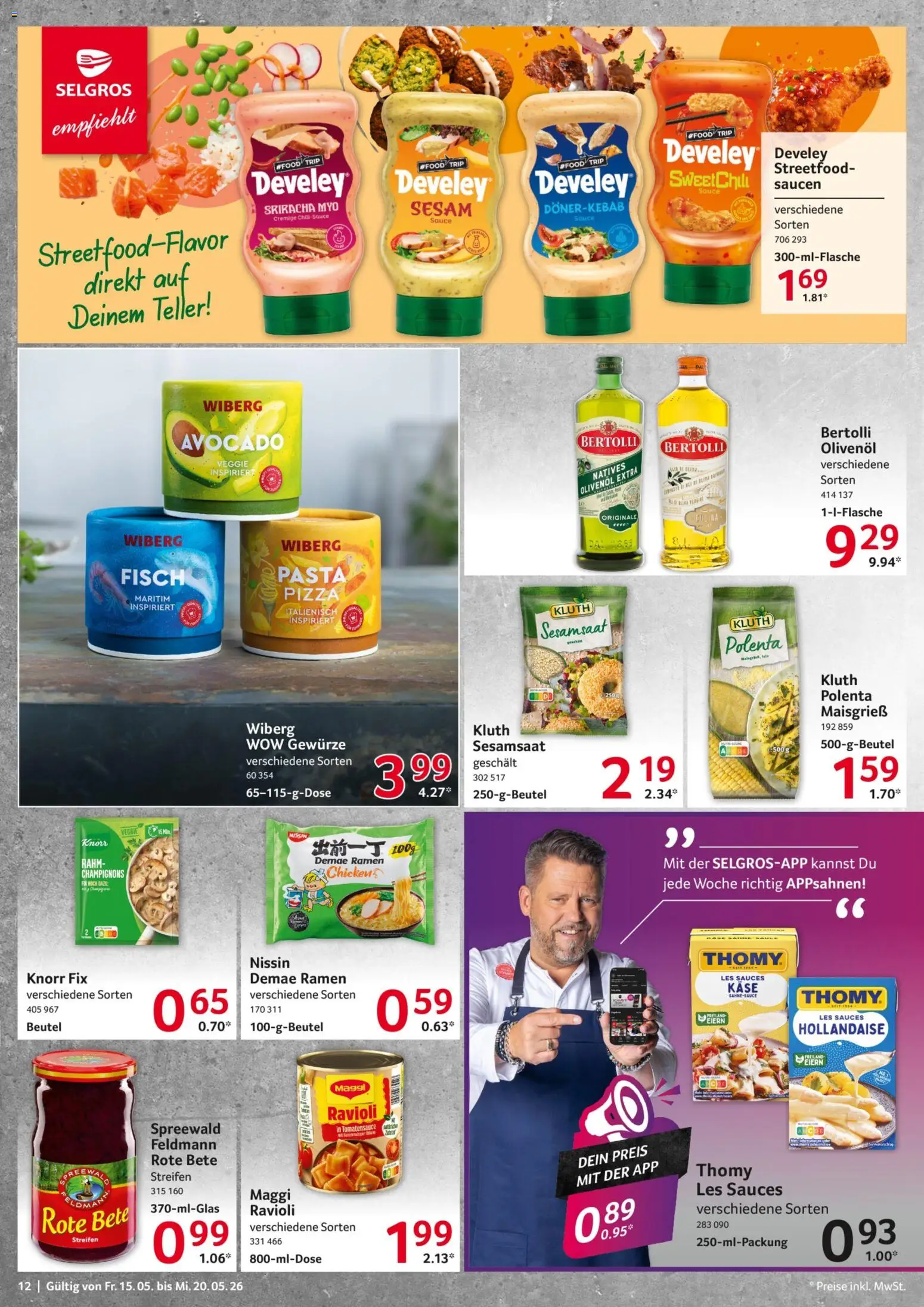 Selgros Prospekt 	 – gültig ab 15.05.2026 | Seite: 12 | Produkte: Maggi, Olivenol, Avocado, Champignons