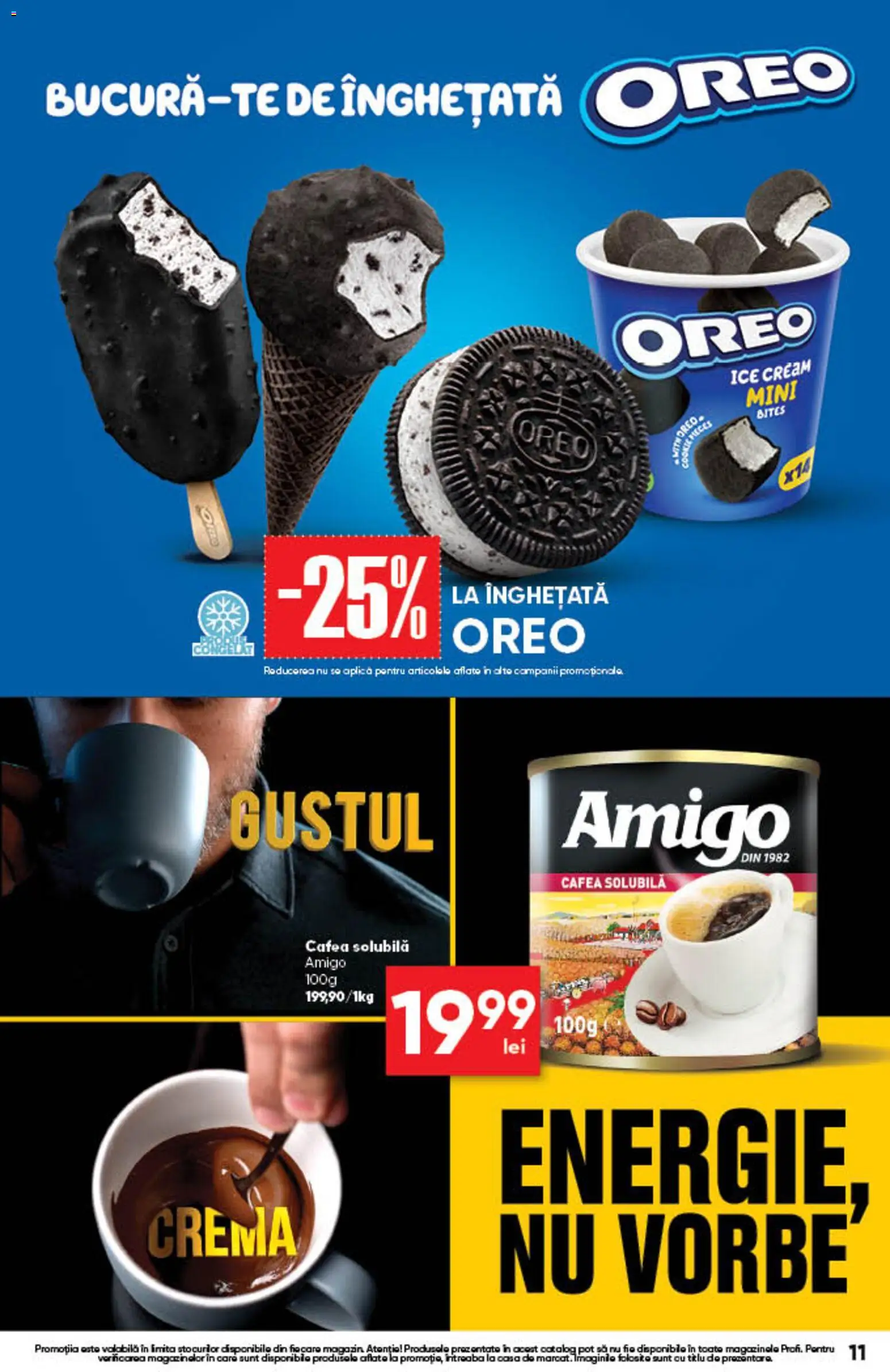 Noul catalog Profi – valabil de la 20.08.2026 | Pagină: 11 | Produse: Oreo, Cremă, Cafea, Înghețată