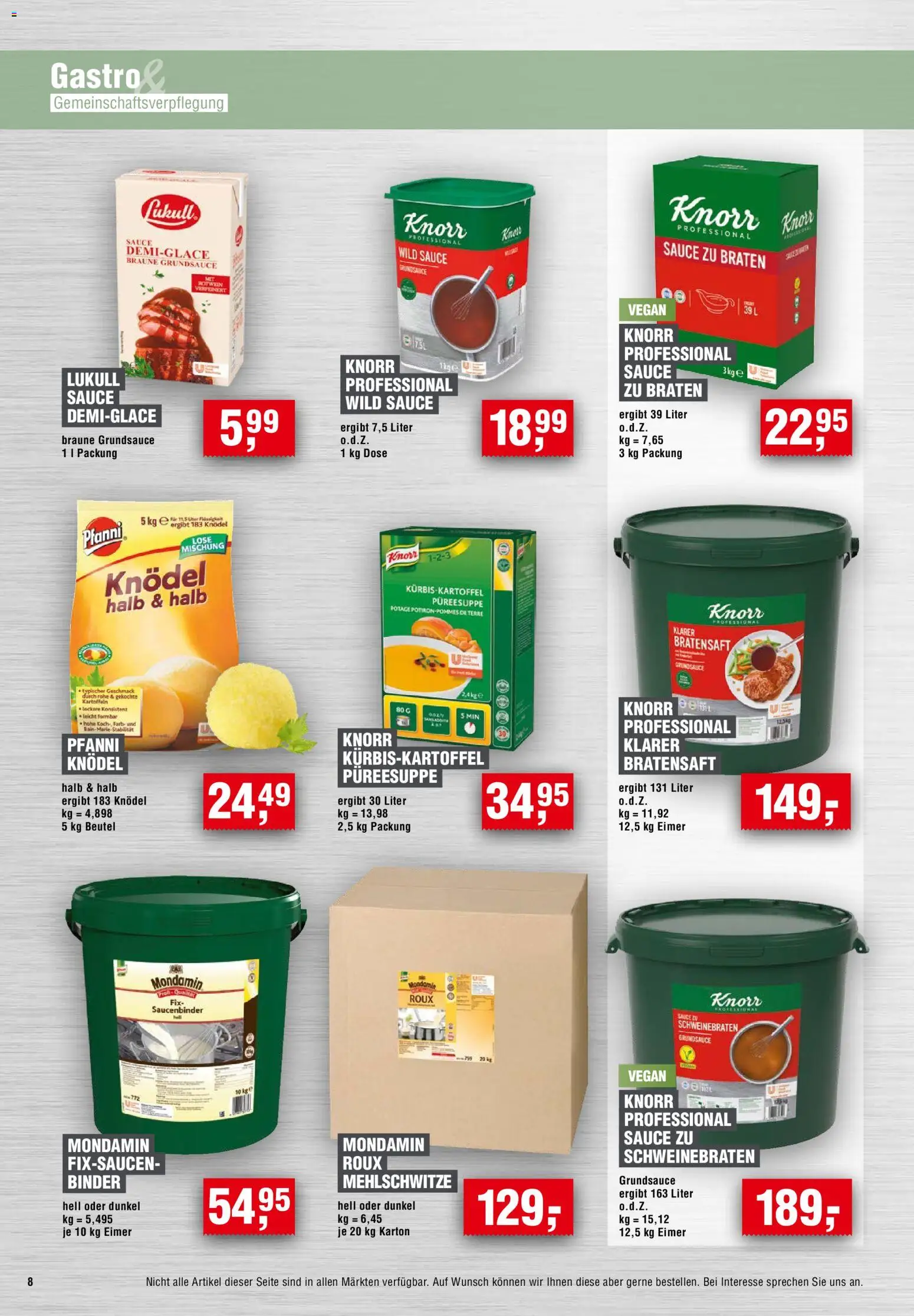 Handelshof Gastro & GV – gültig ab 01.10.2026 | Seite: 8 | Produkte: Knorr fix, Knorr, Kartoffeln