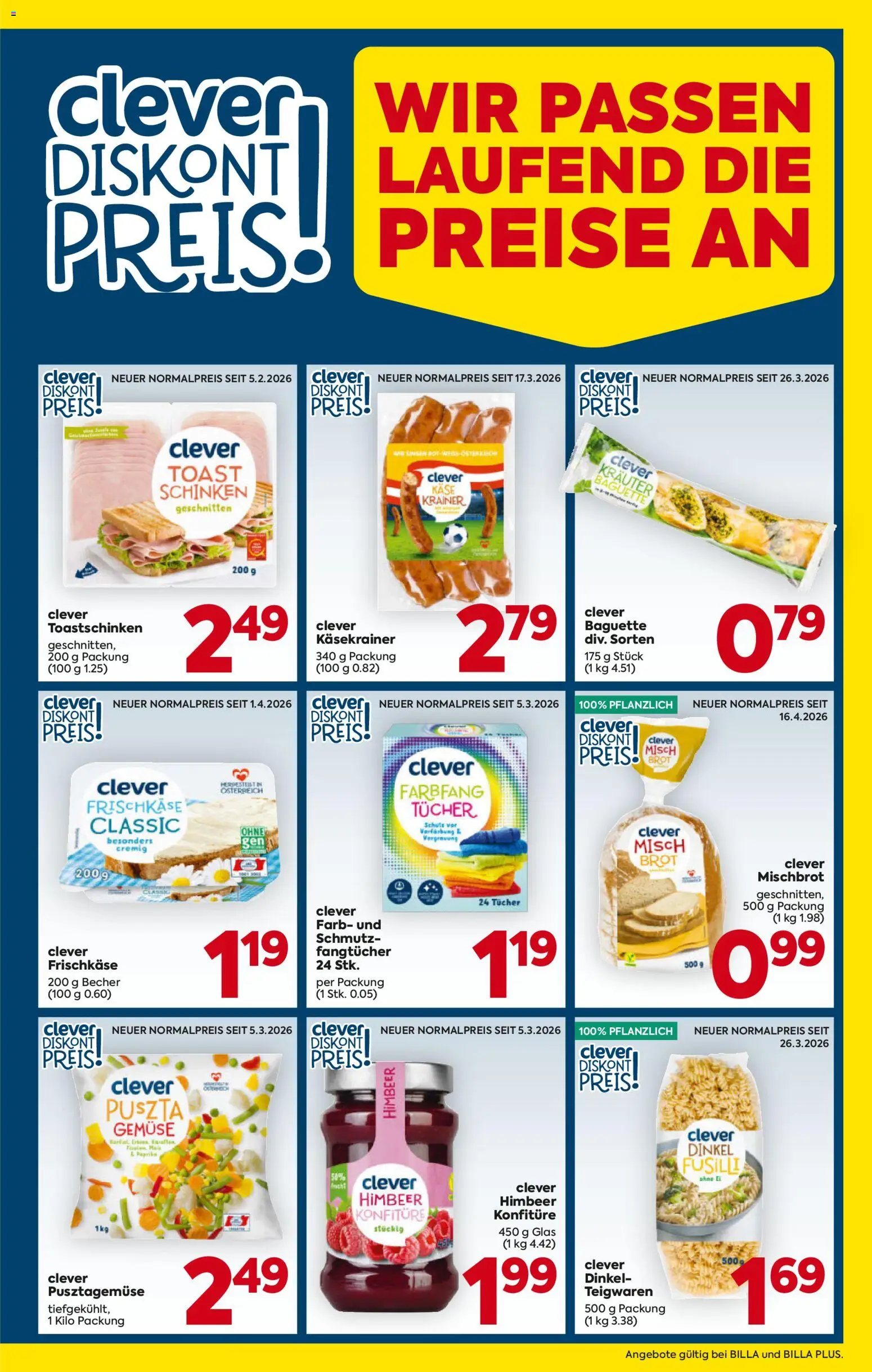 Billa Flugblatt - Wien gültig ab 07.05.2026 | Seite: 3 | Produkte: Gemüse, Käse, Brot, Schinken