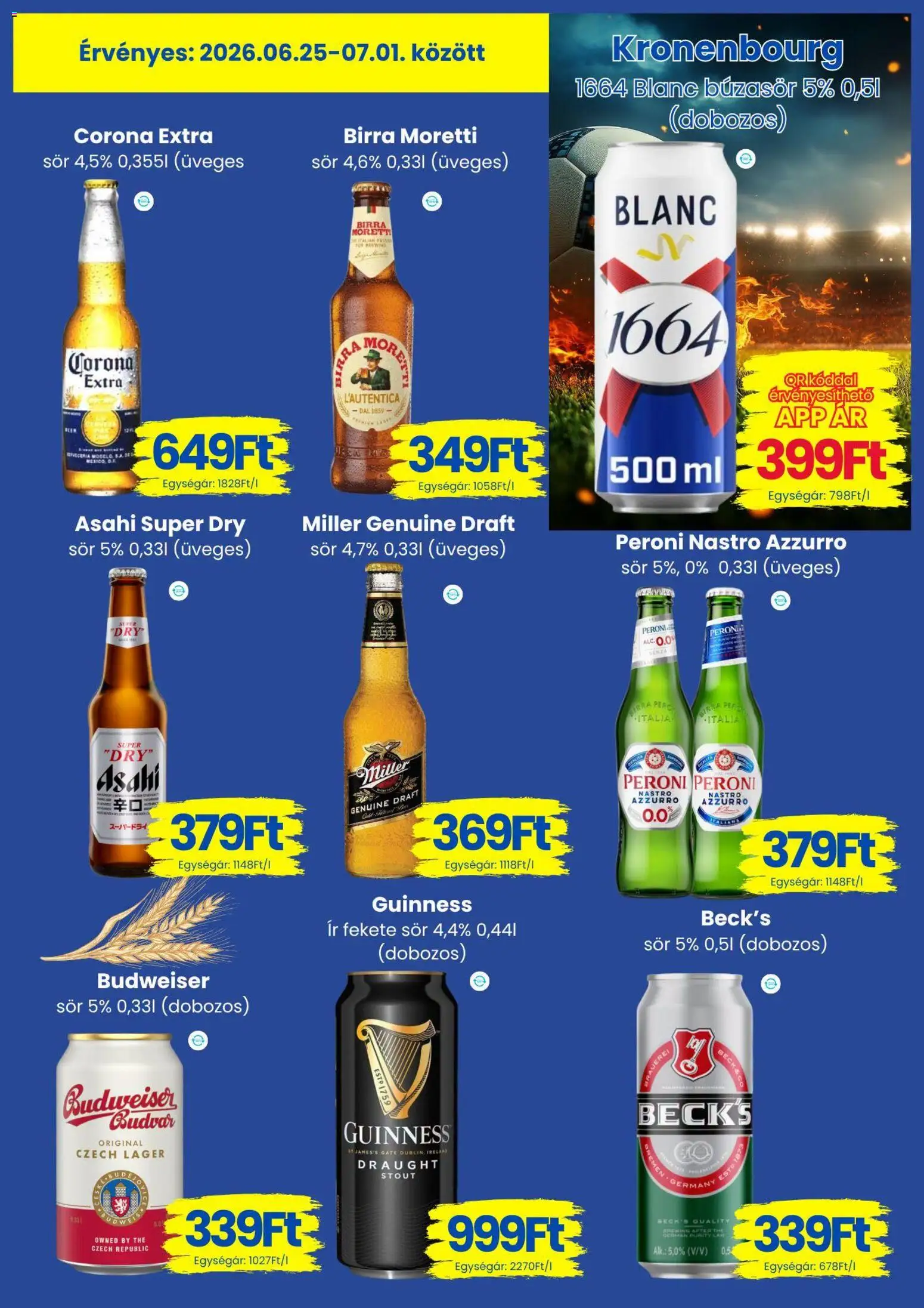 Magnetic akciós ujság - amely érvényes a következő dátumtól: 2026.06.25. | Oldal: 7 | Termékek: Budweiser, Dunje, Dobozos sör, Sör