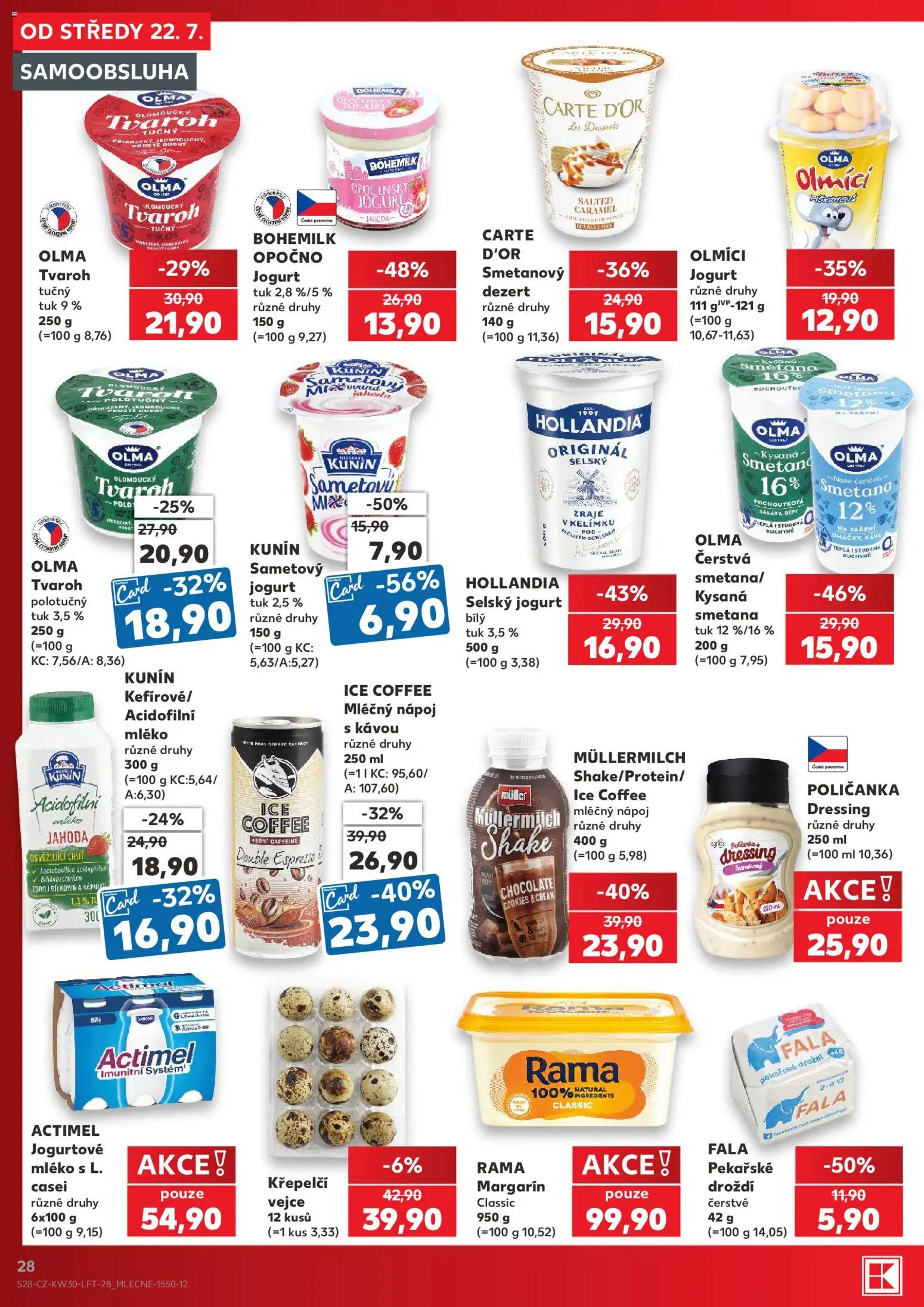 Kaufland leták od 22.07.2026 | Strana: 28 | Produkty: Iced coffee, Cookies, Carte d'or, Dezert