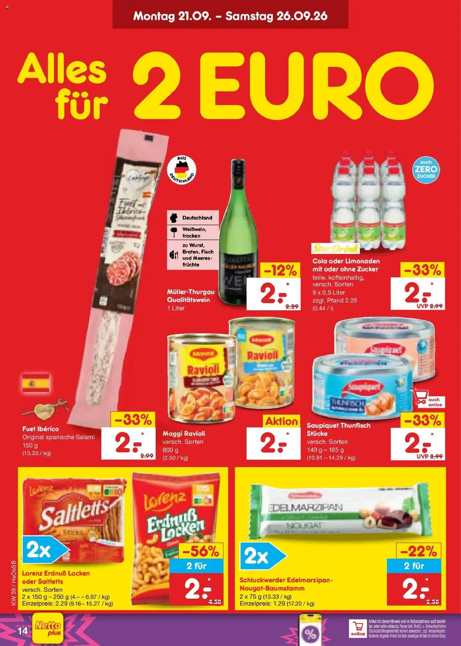 Netto Marken-Discount Prospekt Rostock – gültig ab 21.09.2026 | Seite: 22 | Produkte: Maggi, Cola, Thunfisch, Fisch