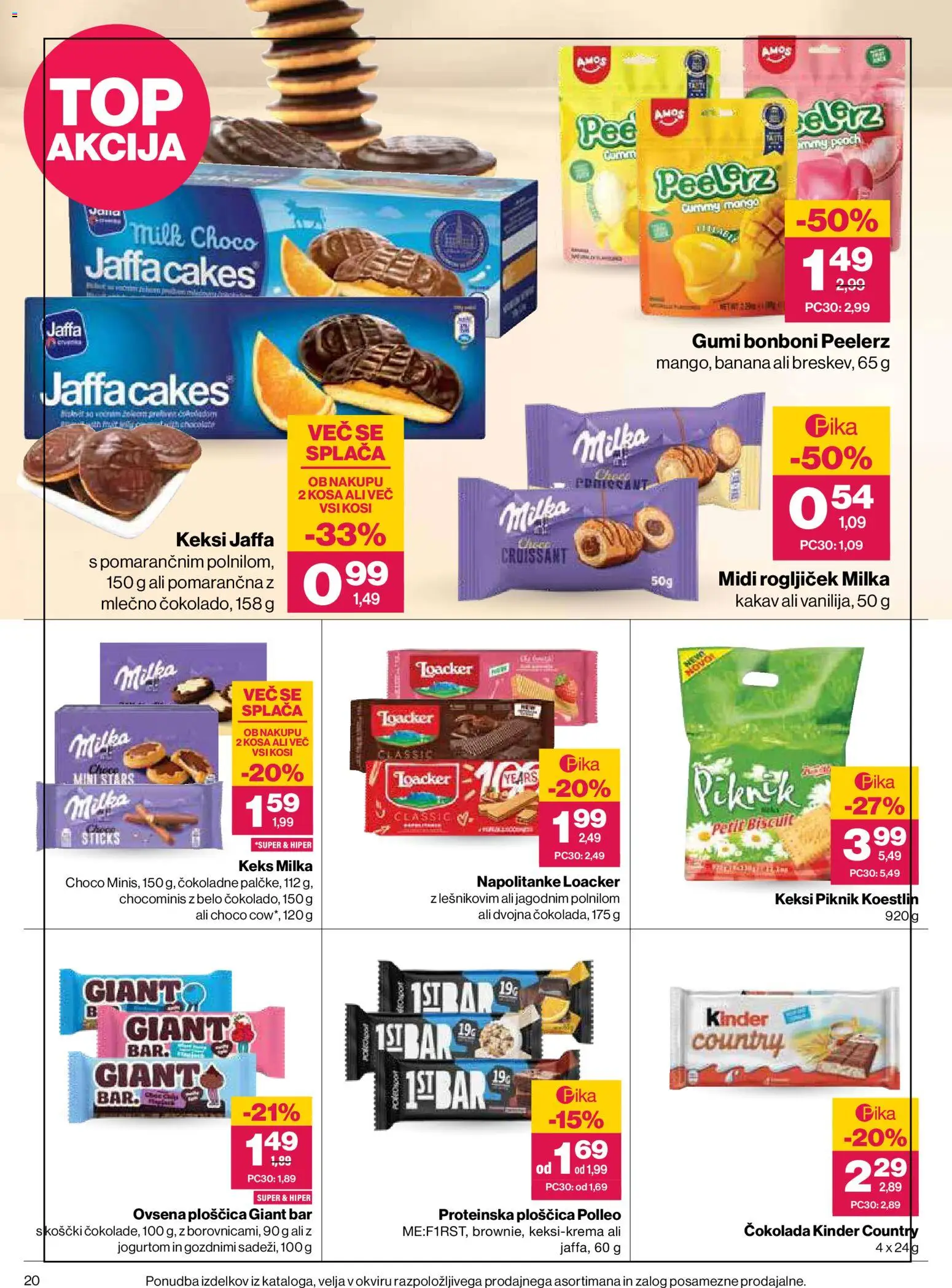 Novi Mercator katalog ponudbe – veljaven od 03.09.2026 | Stran: 20 | Izdelki: Napolitanke, Keksi, Bonboni, Mango