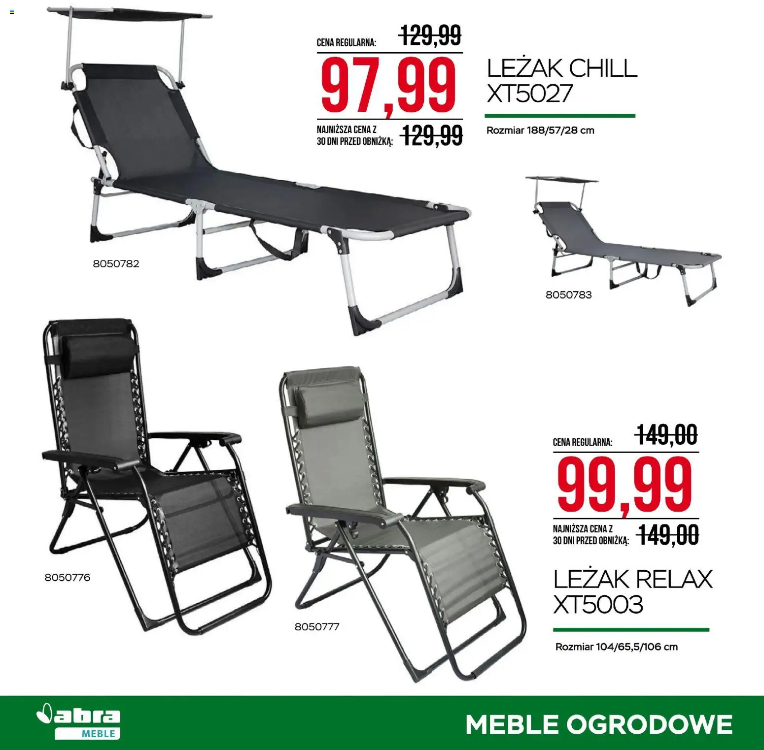 Abra meble gazetka od 03.07.2026 | Strona: 4 | Produkty: Leżak, Meble ogrodowe