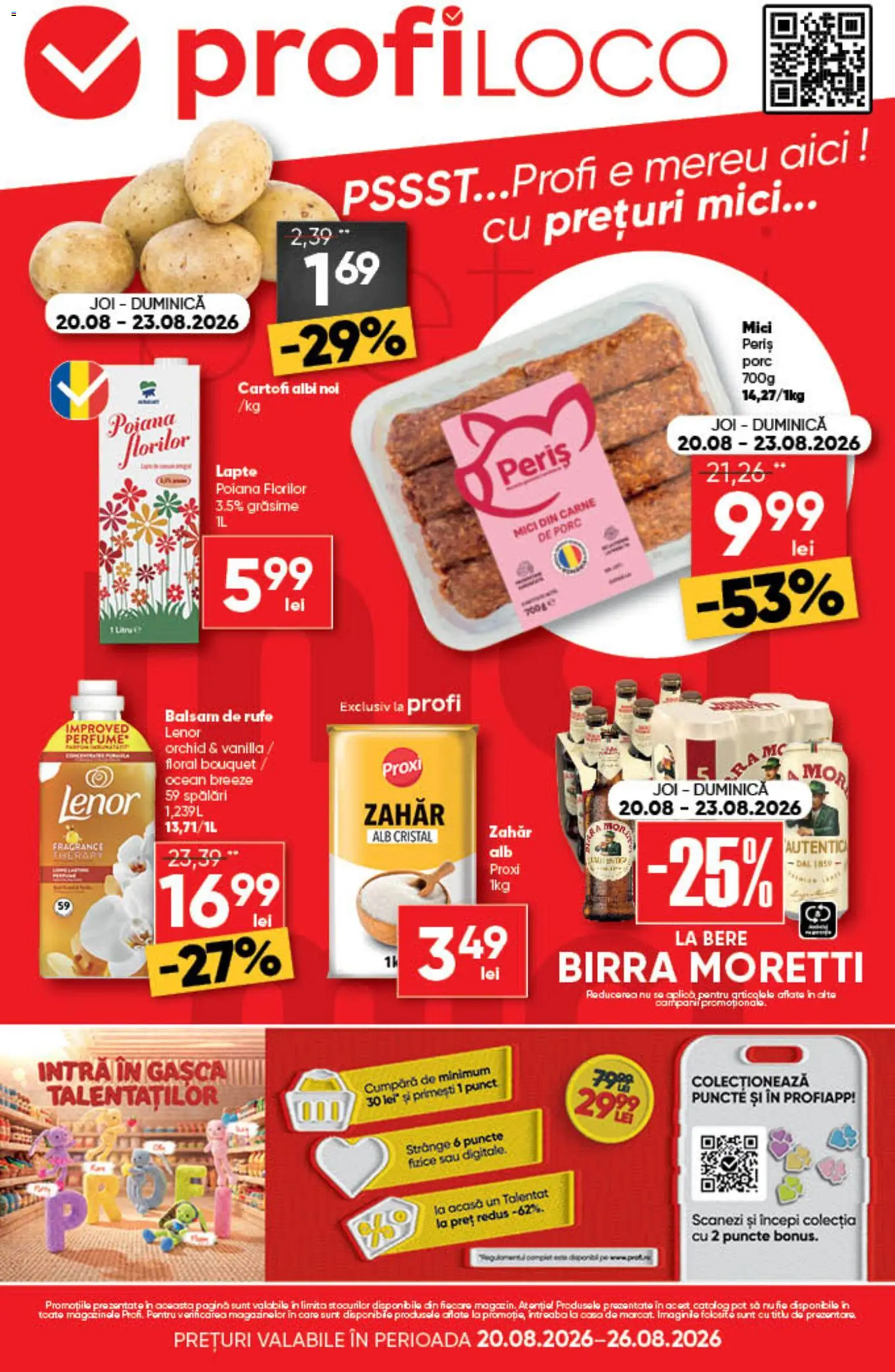 Noul catalog Profi – valabil de la 20.08.2026 | Pagină: 1 | Produse: Aplică, Lapte, Cartofi, Zahăr