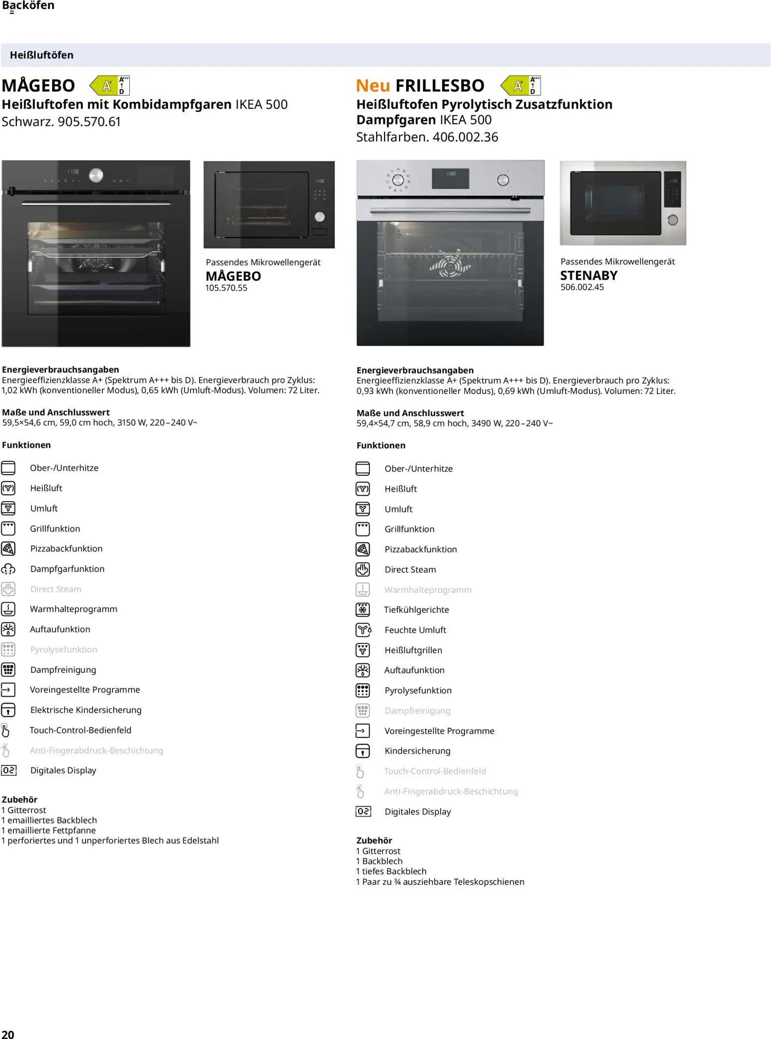 Ikea Elektrogeräte – gültig ab 02.01.2026 | Seite: 20 | Produkte: Backofen