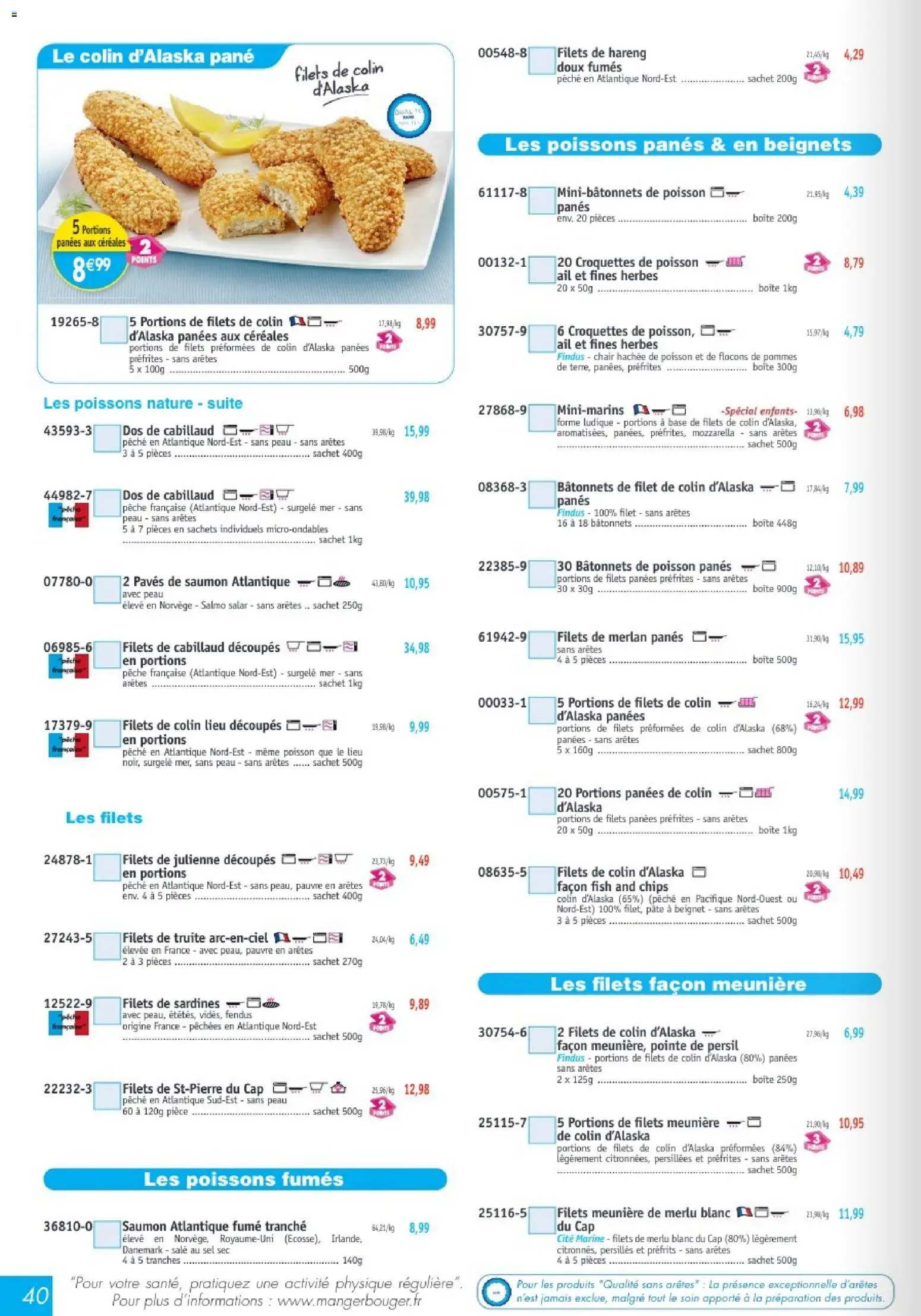 {H1} | Page: 40 | Produits: Flocons, Pêche, Pommes, Poisson