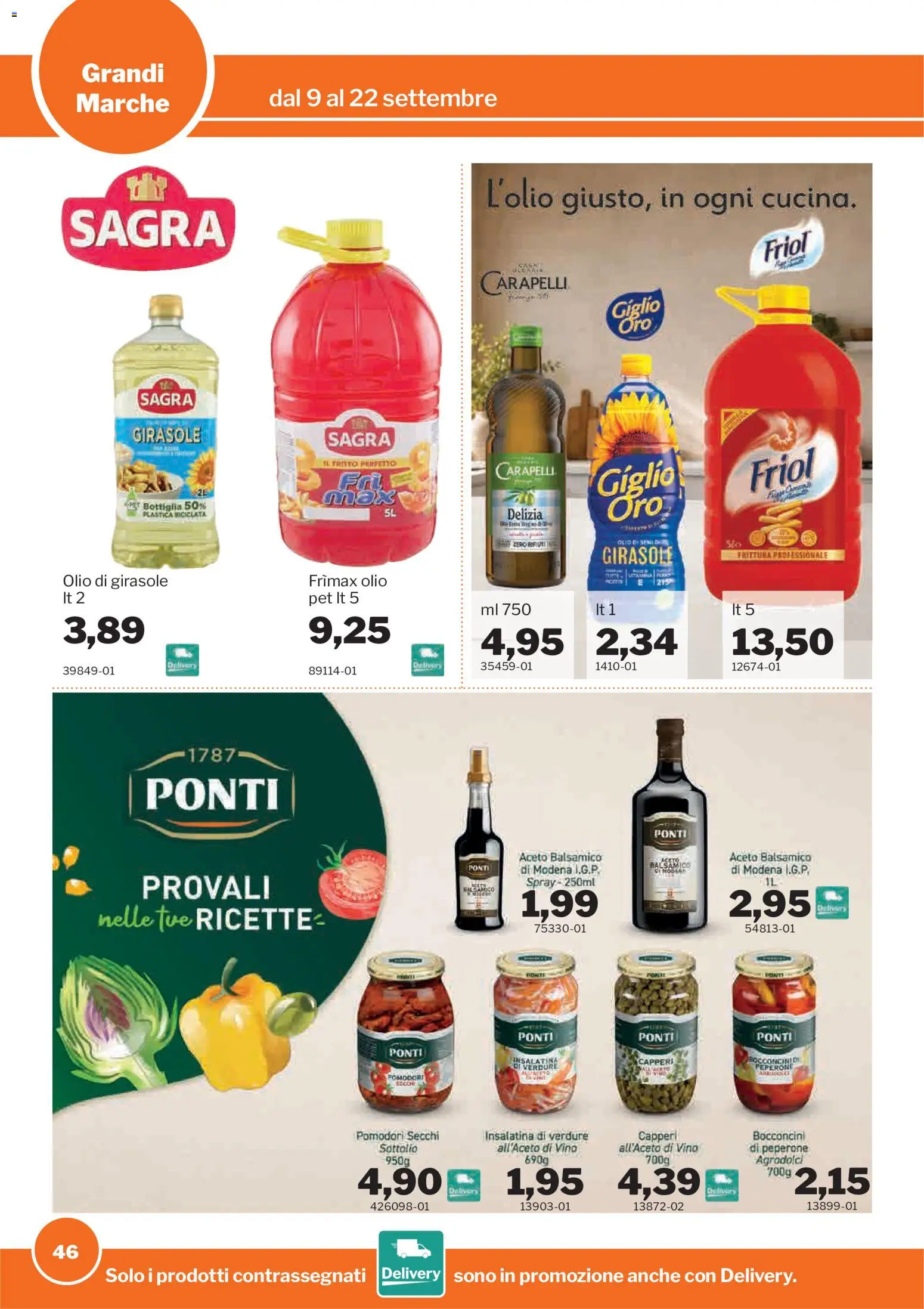Volantino Sogegross del 09/09/2026 | Pagina: 46 | Prodotti: Vino, Pomodori, Aceto, Bottiglia