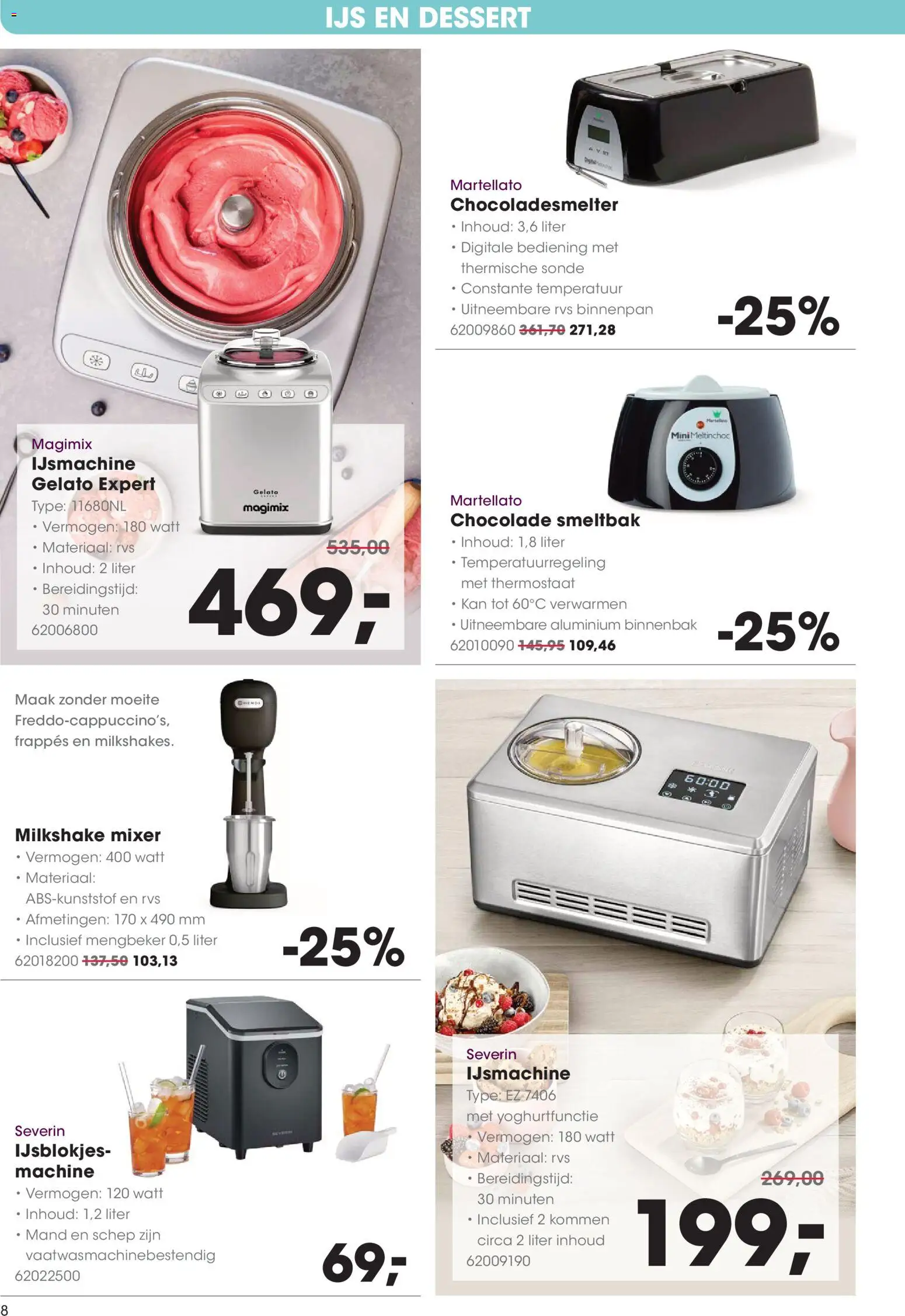 {H1} | Pagina: 8 | Producten: Chocolade, Schep, Kan, Gelato