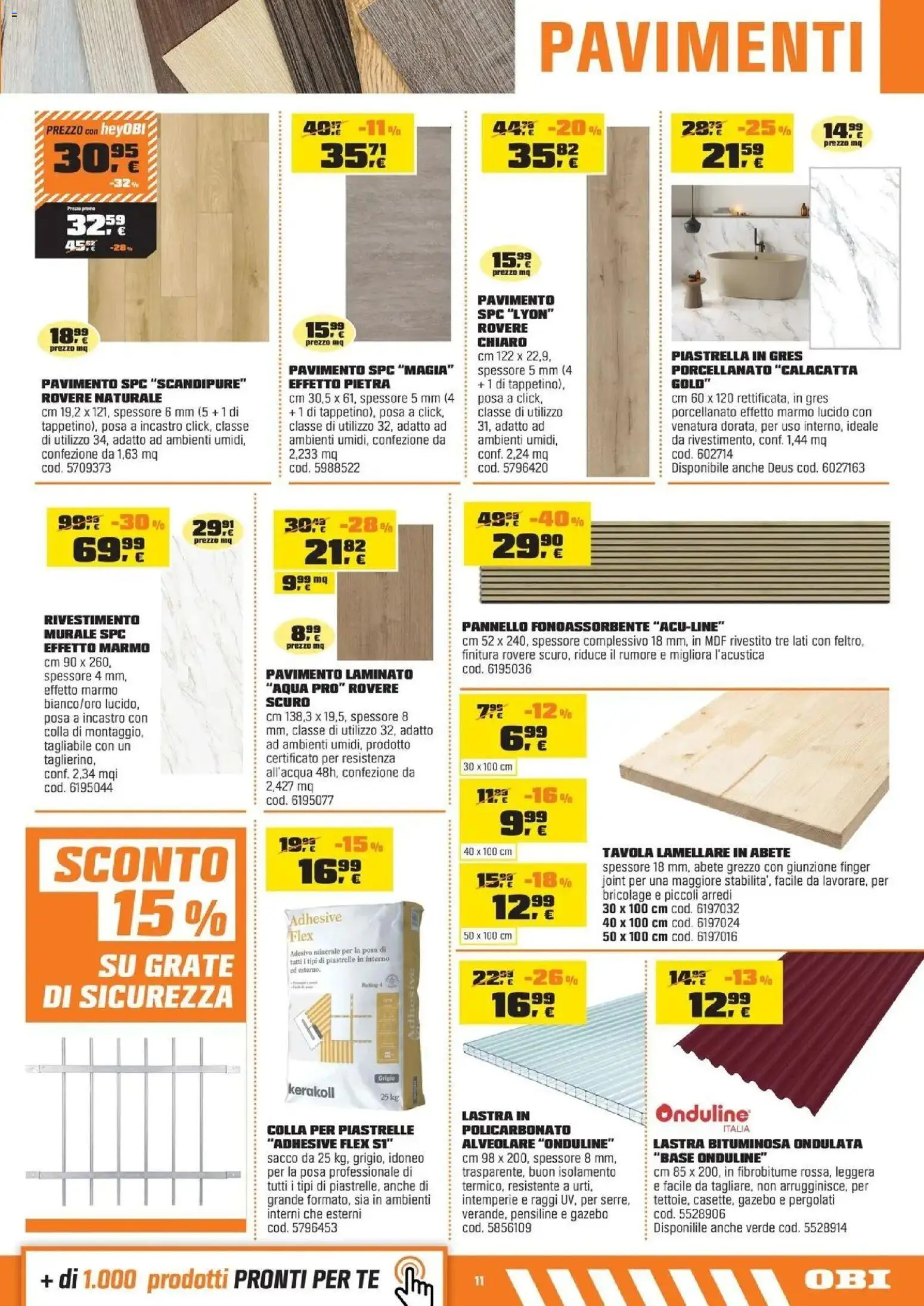Nuovo OBI volantino attuale dal 15/10/2026 > offerte anteprima 🛍️ | Pagina: 11 | Prodotti: Tè, Pavimento, Gazebo, Piastrelle