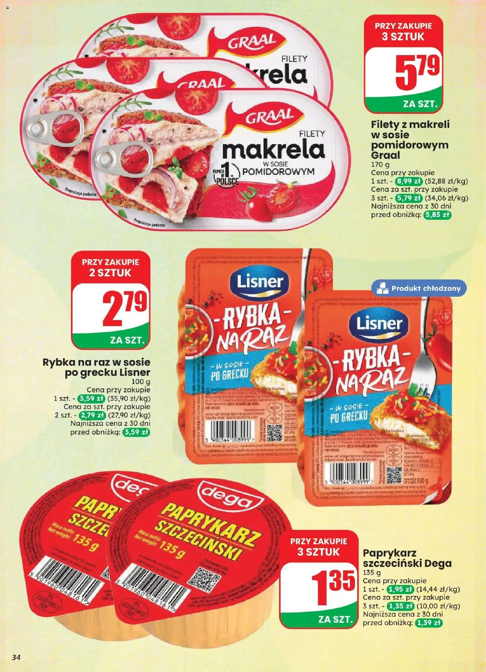 Dino gazetka od 12.08.2026 | Strona: 34 | Produkty: Paprykarz, Paprykarz szczeciński, Makrela