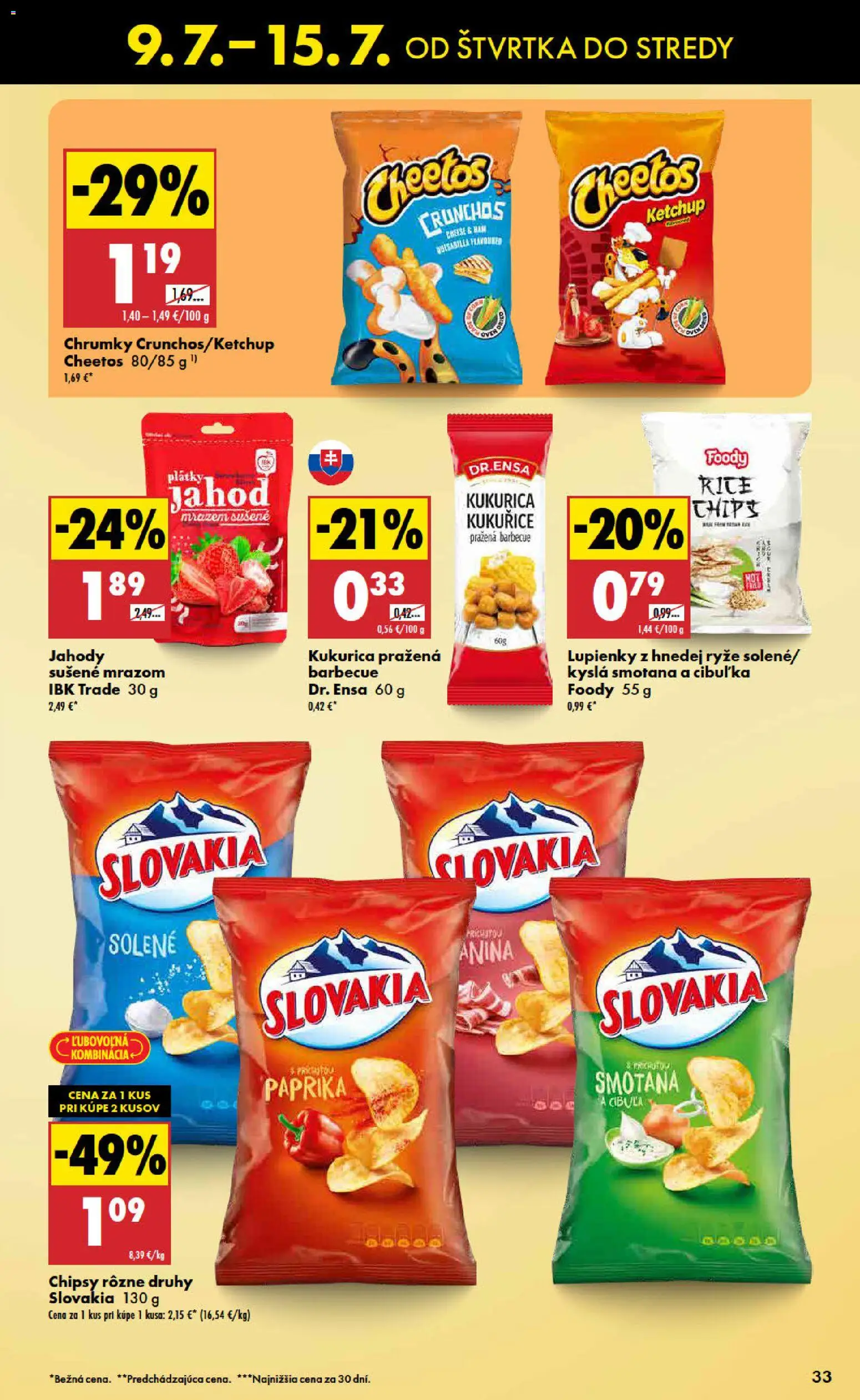 Nové Biedronka akcie – leták je platný od 09.07.2026 | Strana: 33 | Produkty: Paprika, Jahody, Chipsy, Kukurica