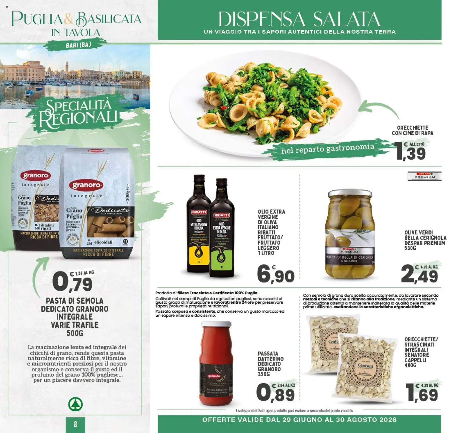 Volantino Interspar del 29/06/2026 | Pagina: 8 | Prodotti: Olio, Pasta, Profumo, Terra