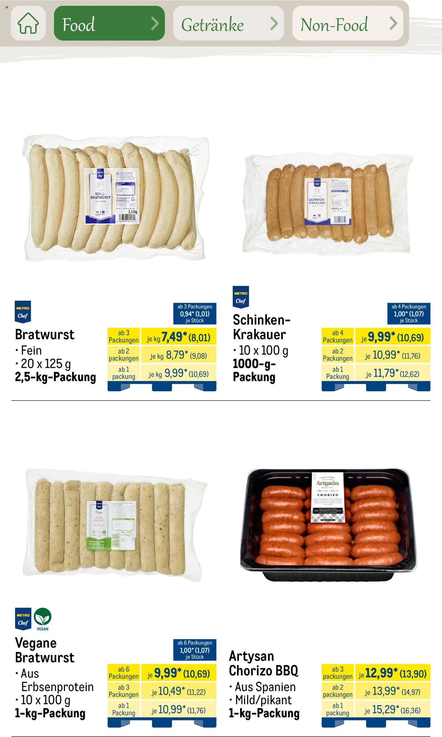 Metro Saisonkatalog Outdoor Dining – gültig ab 01.06.2026 | Seite: 8 | Produkte: Grill, Bratwurst, Schinken
