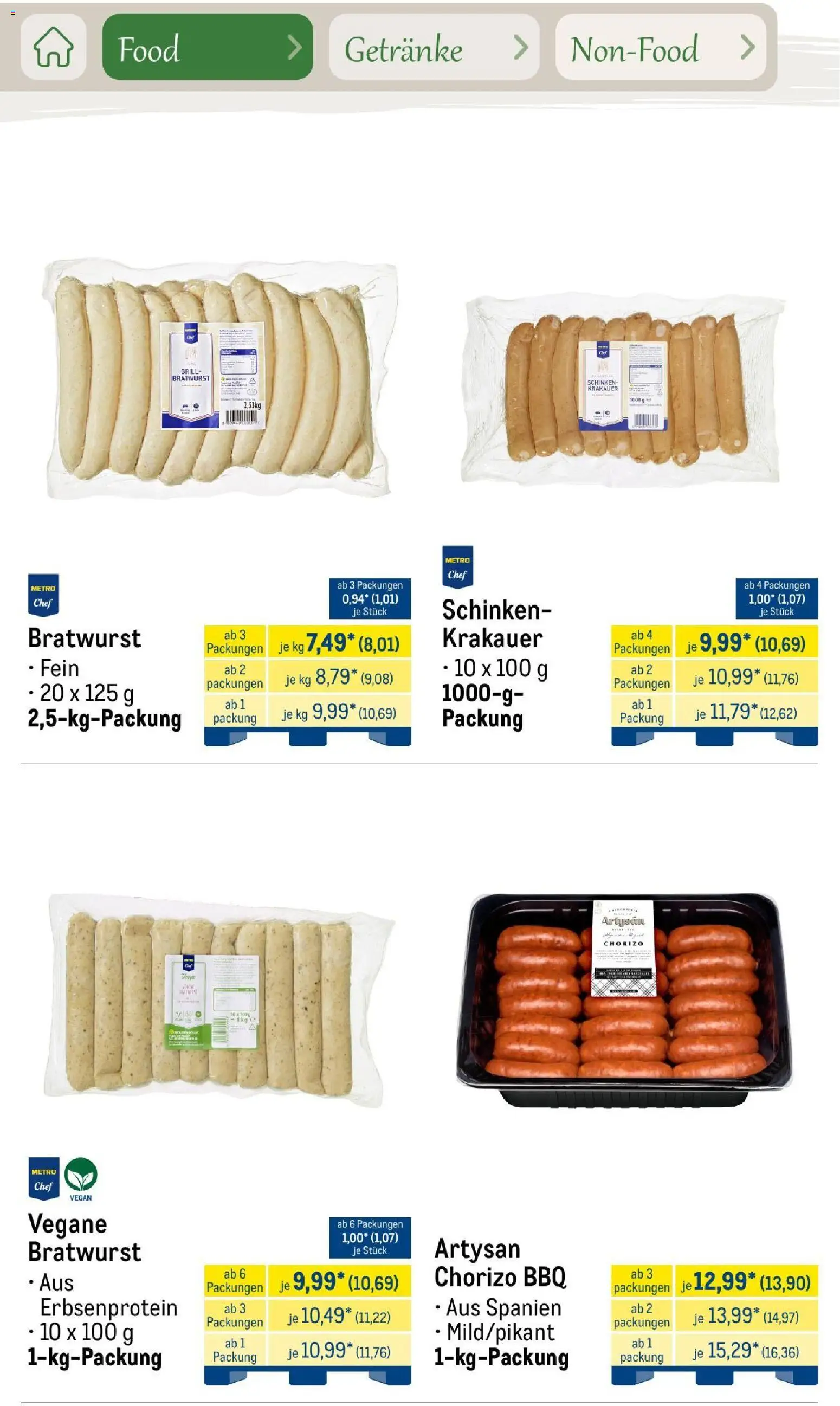 Metro Saisonkatalog Outdoor Dining – gültig ab 01.06.2026 | Seite: 8 | Produkte: Grill, Bratwurst, Schinken