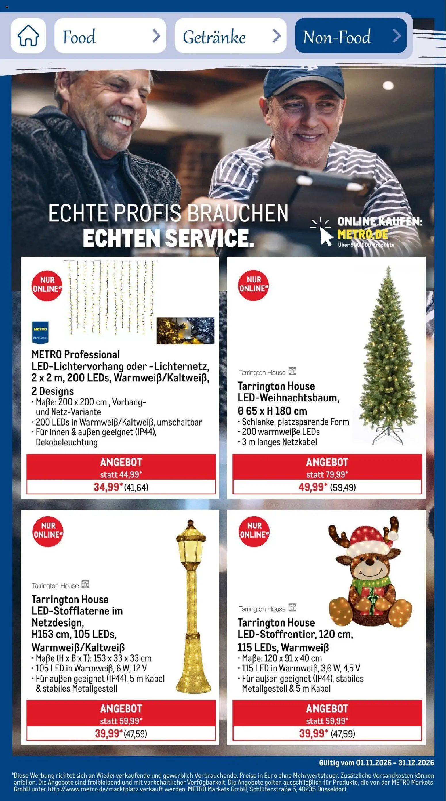 Metro Saisonkatalog Festtage voller Genuss – gültig ab 01.11.2026 | Seite: 42 | Produkte: Kabel, Vorhang