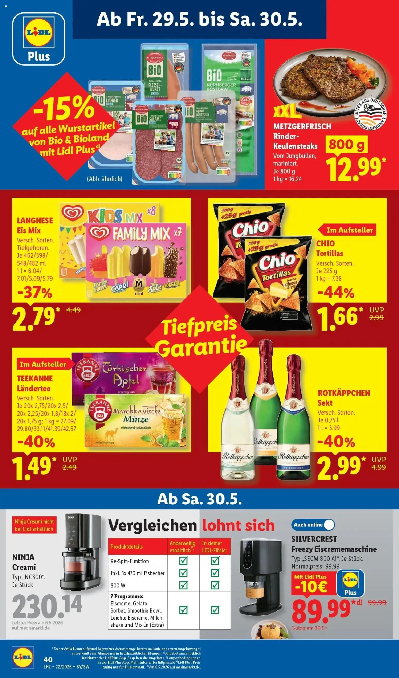 Lidl Prospekt Hof-innenstadt – gültig ab 26.05.2026 | Seite: 70 | Produkte: Teekanne, Rotkäppchen, Salami, Eis