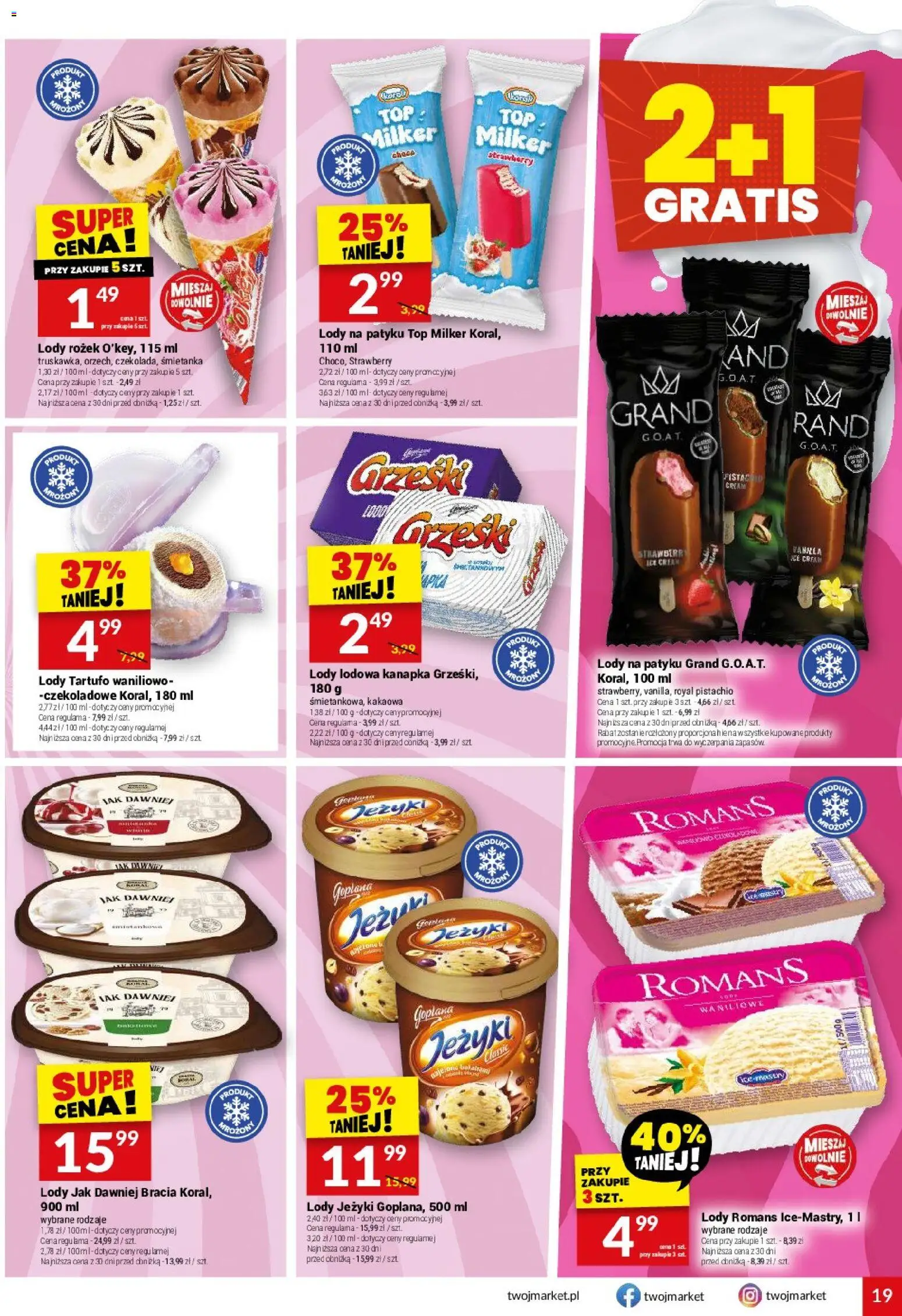 Twój Market gazetka od 29.07.2026 | Strona: 19 | Produkty: Top, Lody na patyku, Lody