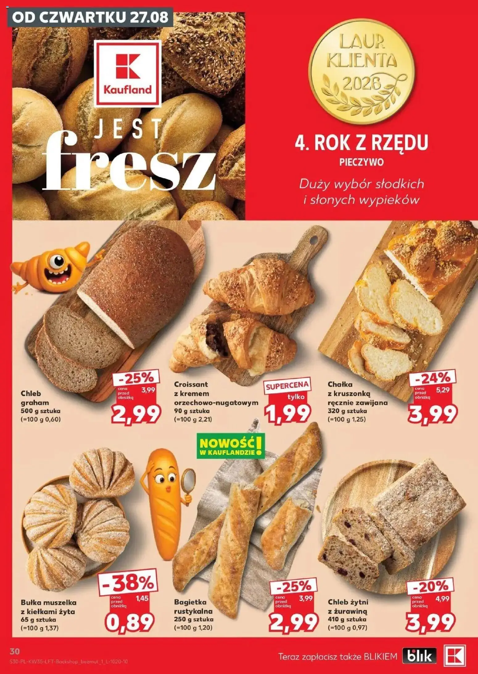 Kaufland gazetka od 27.08.2026 - od jutra PDF | Strona: 30 | Produkty: Croissant, Bułka, Chleb, Chleb graham