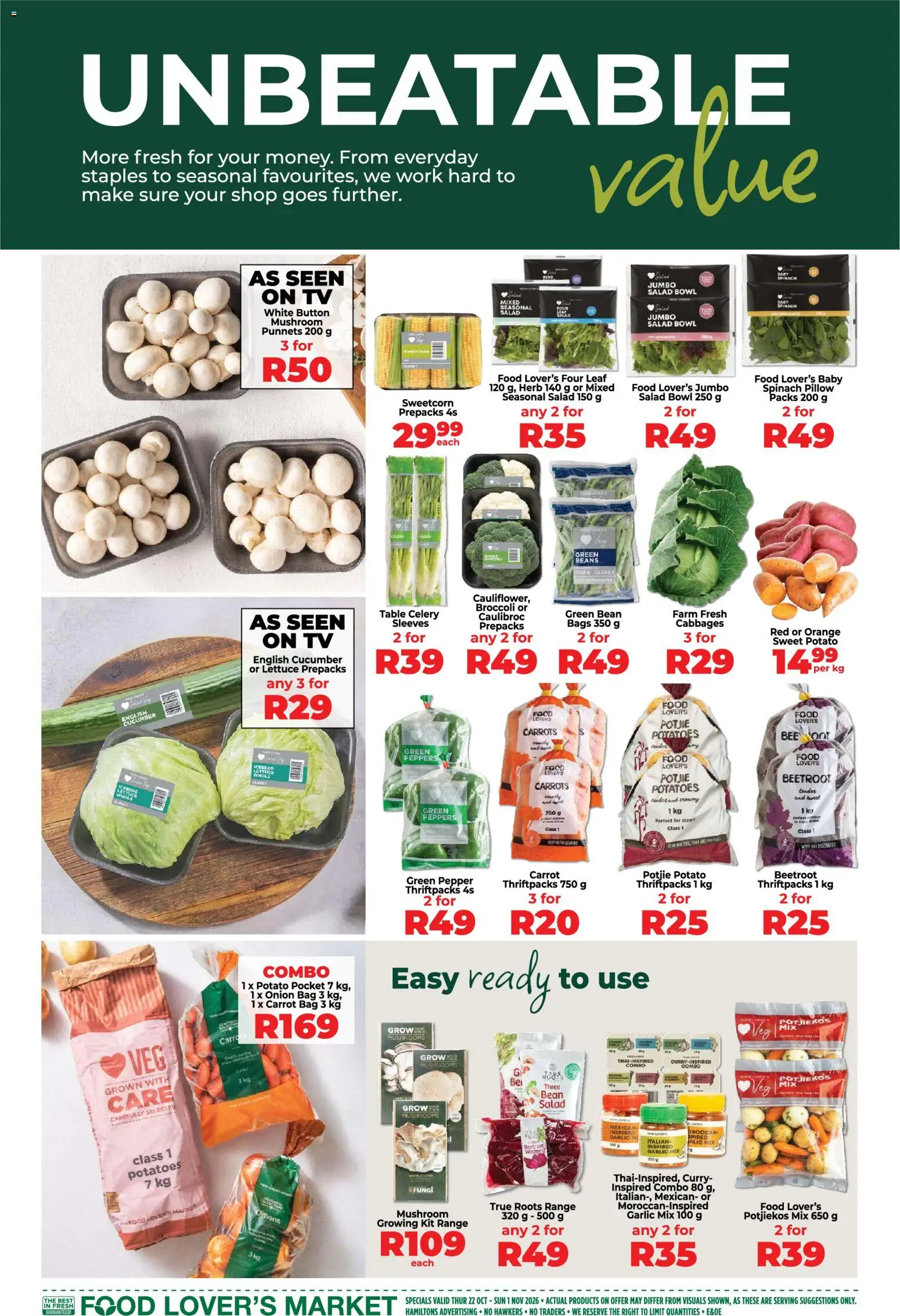 New Food Lover's Market catalogue – valid from 22/10/2026 | Page: 2 | Products: Mushrooms, Bowl, Table, Potatoes