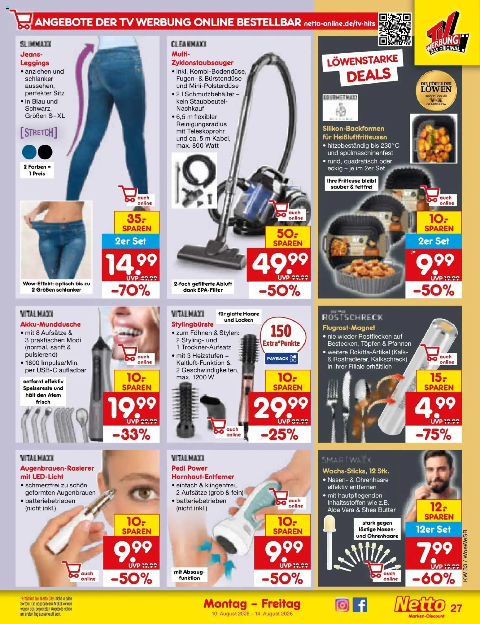 Netto Marken-Discount Prospekt Katzweiler (ab 10.08.2026) » Angebote | Seite: 39 | Produkte: Kalk, Leggings, Jeans, TV