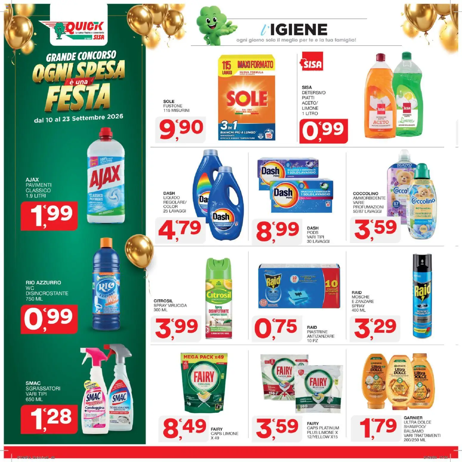 Volantino SISA del 10/09/2026 | Pagina: 22 | Prodotti: Balsamo, Tè, Piatti, Sgrassatore