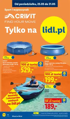 Pogląd oferty "CRIVIT Basen stelażowy z pompą filtracyjną, Ø 300 × 76 cm, * najniższa cena z 30 dni przed obniżką/ cena poza promocją Szczegóły promocji dostępne w aplikacji Lidl Plus." - ważna od 25.05.2026 | Strona: 6