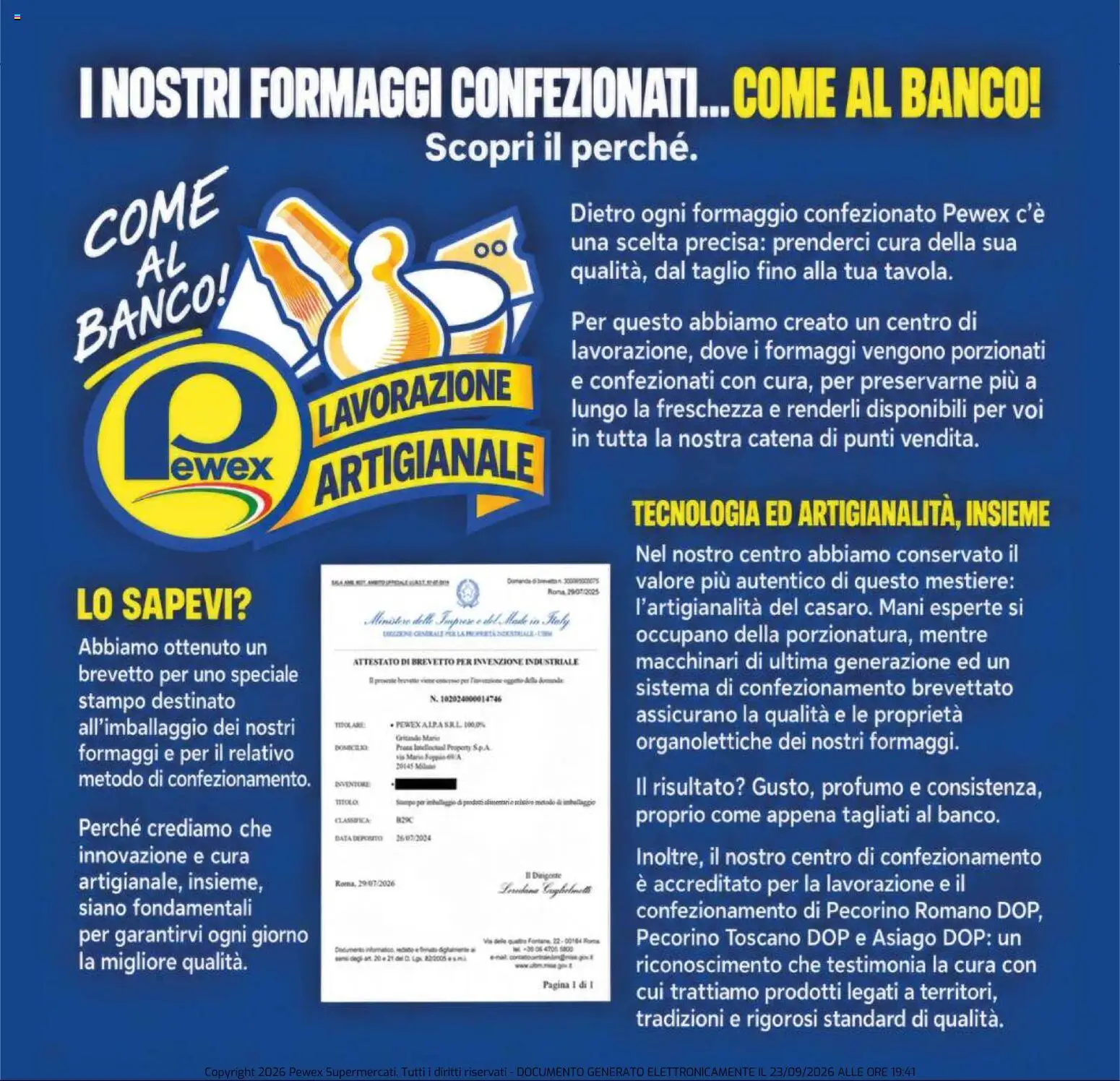 Volantino Pewex del 23/09/2026 | Pagina: 6 | Prodotti: Taglio, Formaggio, Data, Pecorino Romano