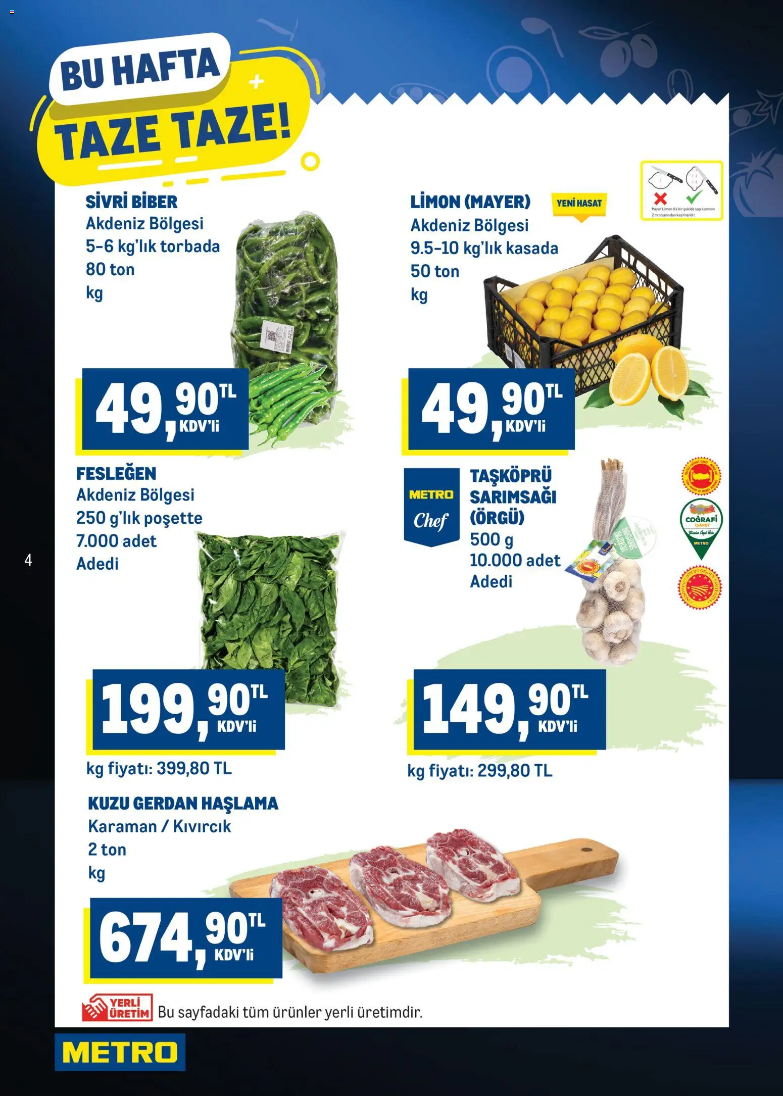 Metro Katalog - 02 Eylül 2026 tarihinden itibaren geçerlidir | Sayfa: 4 | Ürünler: Fesleğen, Biber, Limon
