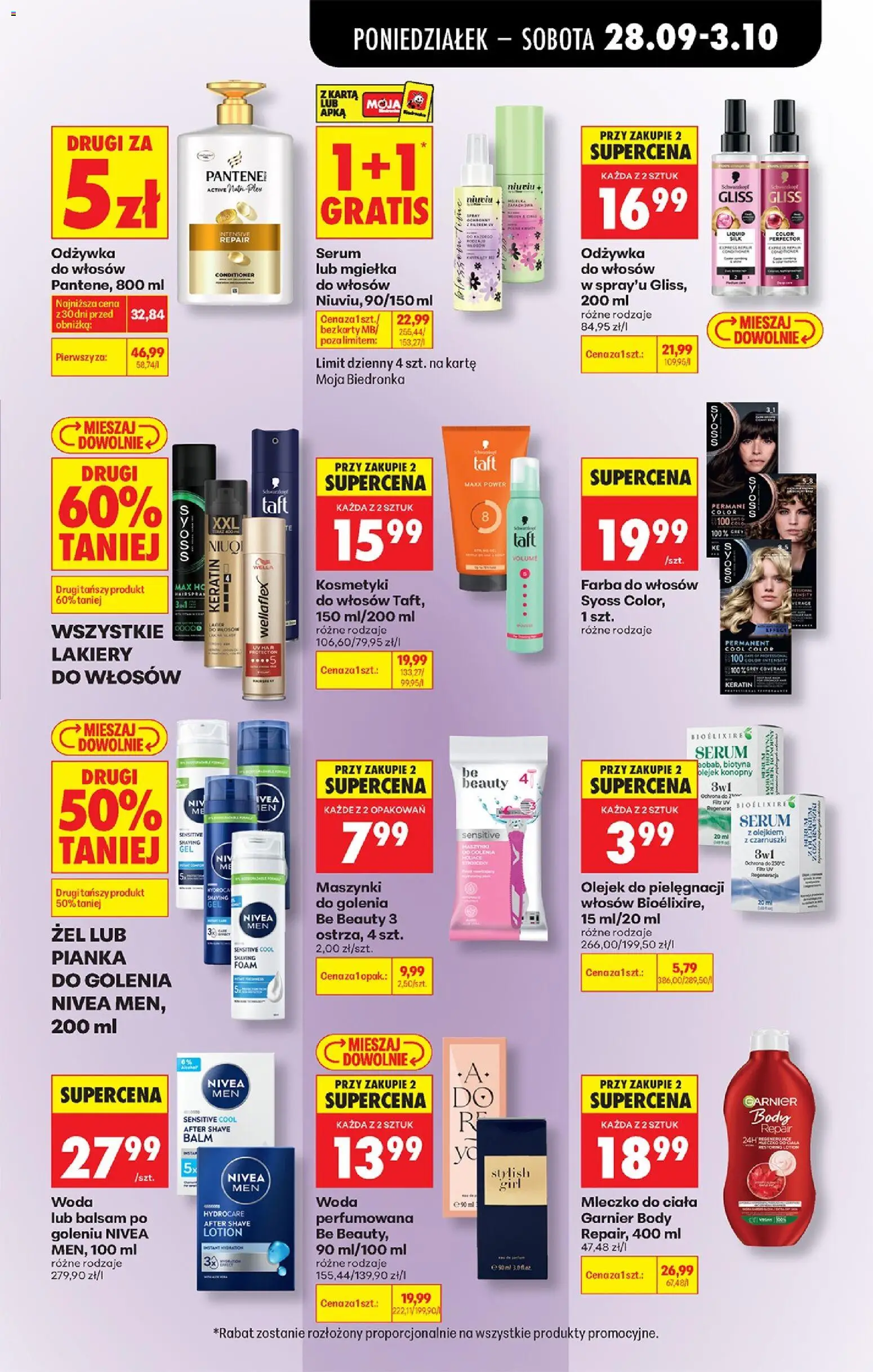 Biedronka Polsko leták - Codziennie niskie ceny od 28.09.2026 | Strana: 91 | Produkty: Syoss, Nivea, Sérum, Body