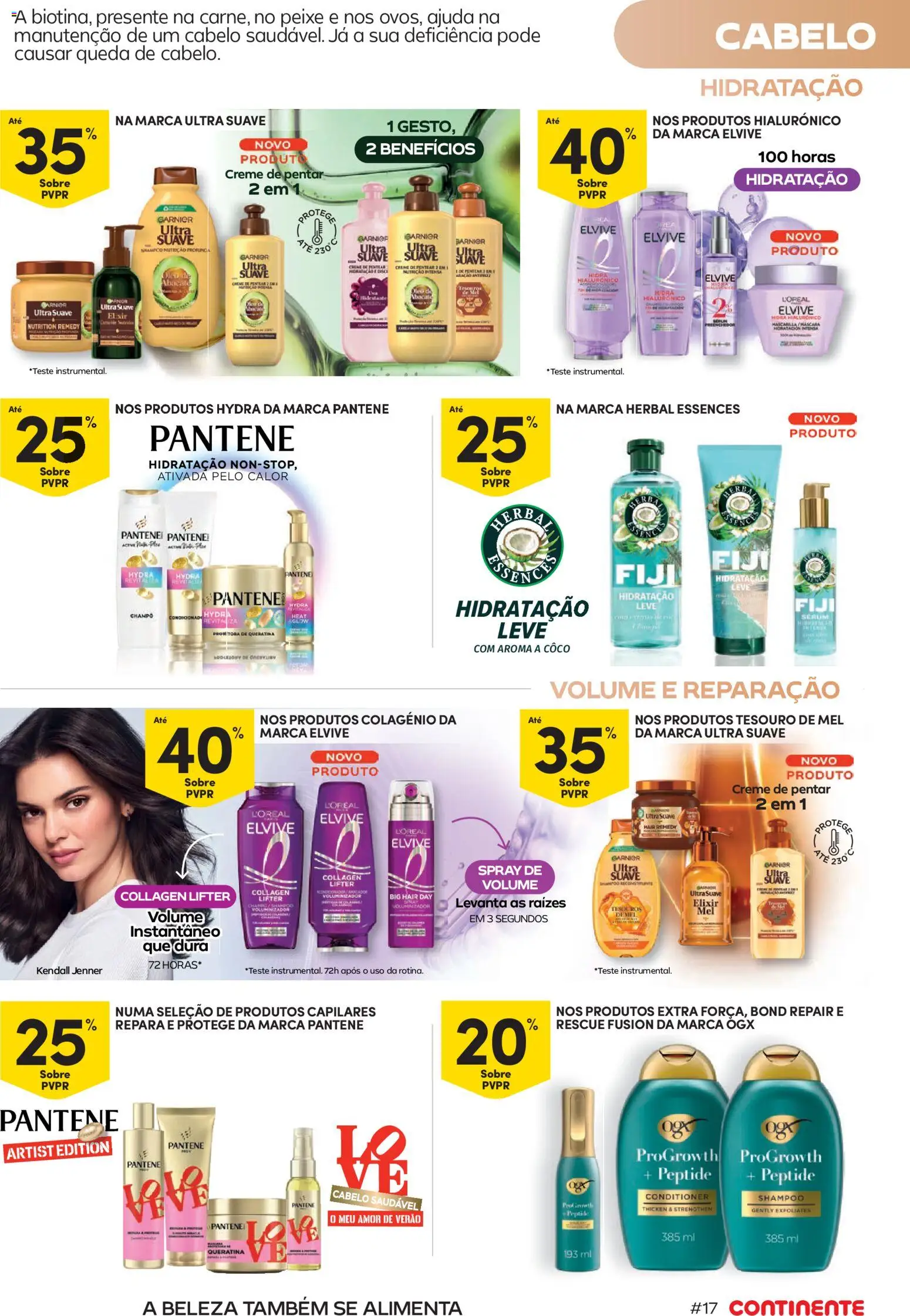 Continente Beleza Brilho com sabor a verão │ válido de 07/07/2026 | Página: 17 | Produtos: Shampoo, Sérum, Peixe, Creme