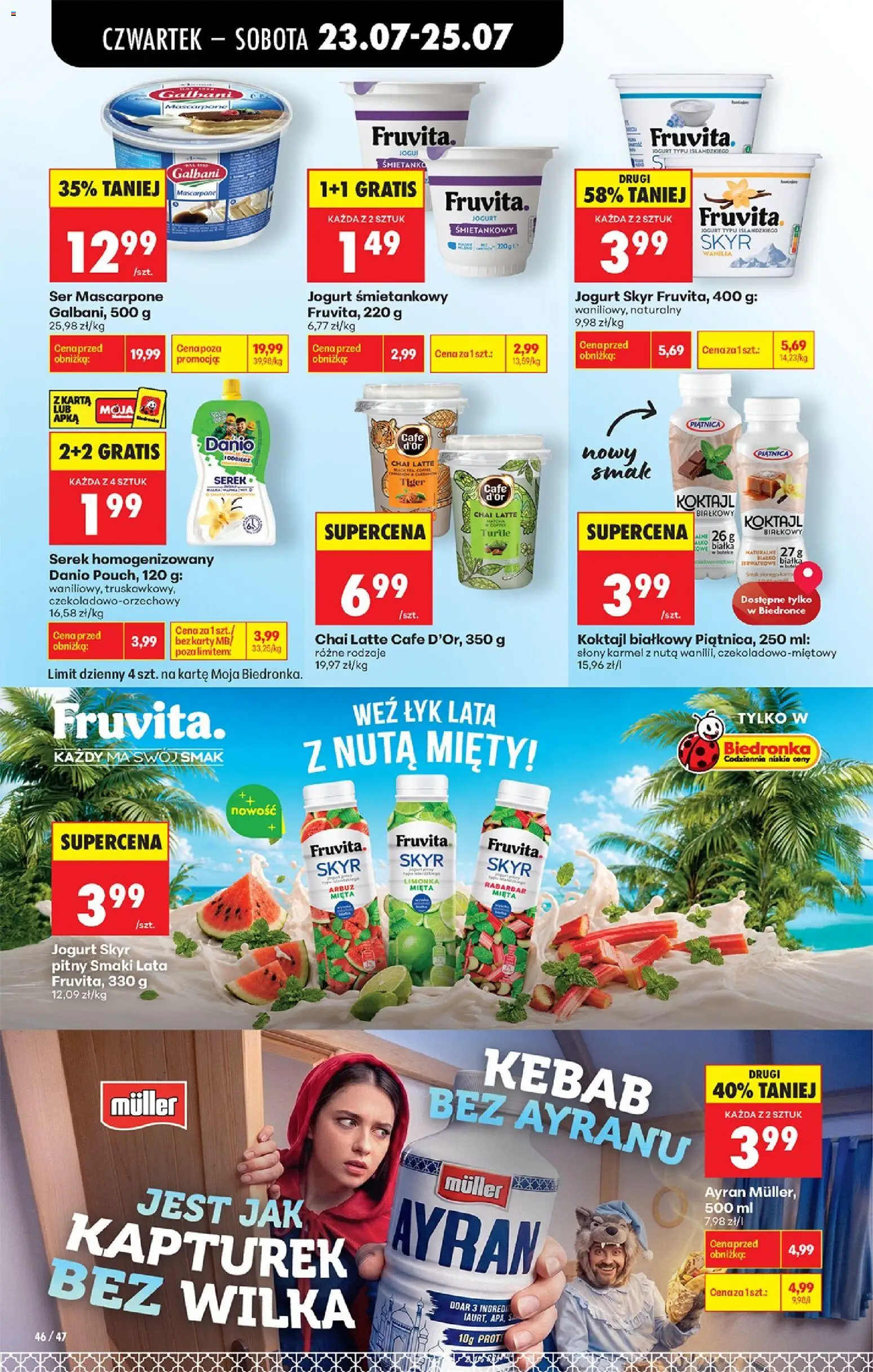 Biedronka Polsko leták - Codziennie niskie ceny od 23.07.2026 | Strana: 70 | Produkty: Ayran, Tiger, Matcha, Skyr