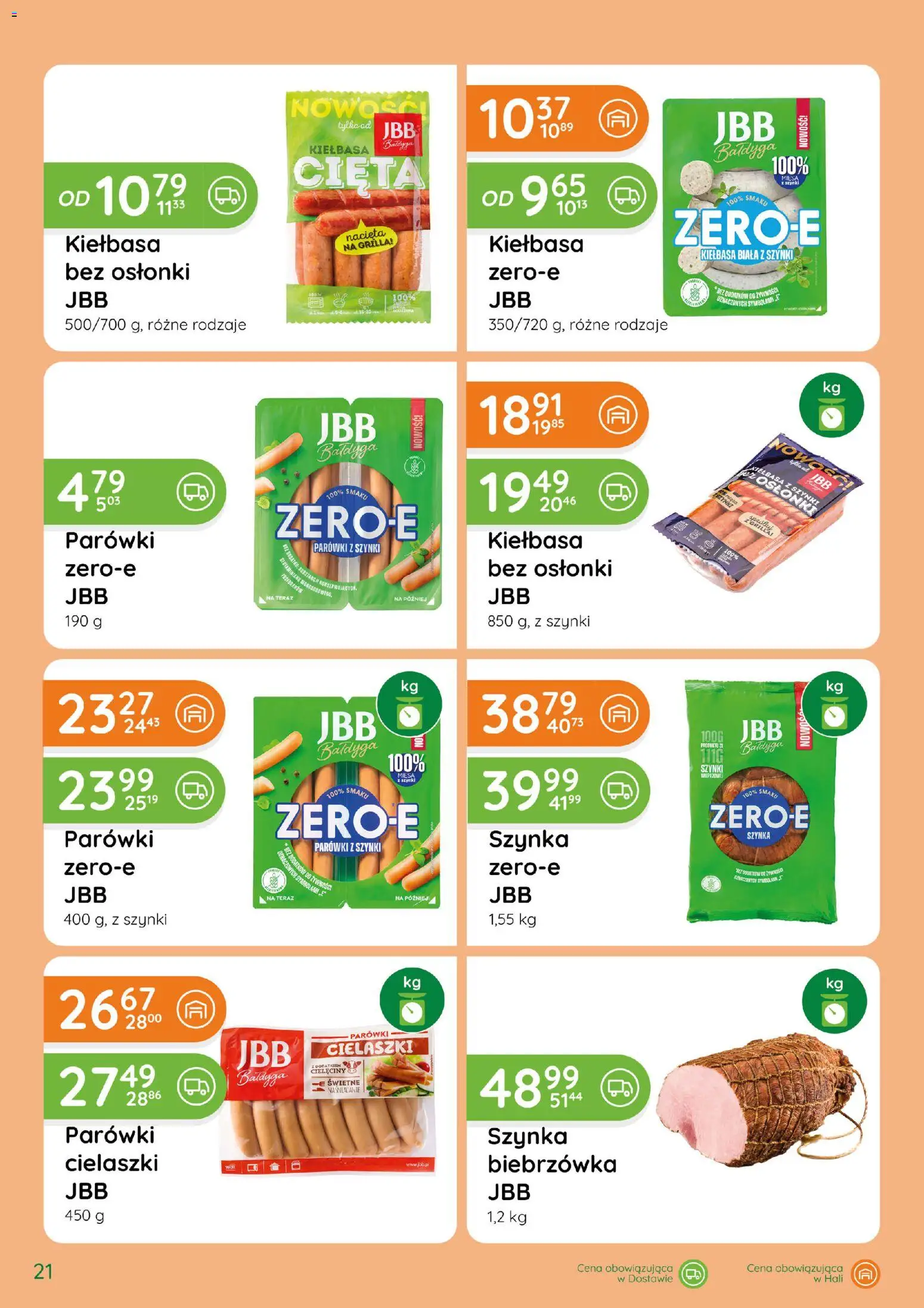Eurocash gazetka - Katalog Wędlin od 03.09.2026 | Strona: 21 | Produkty: Kiełbasa, Parówki, Kiełbasa biała z szynki, Kiełbasa na grilla