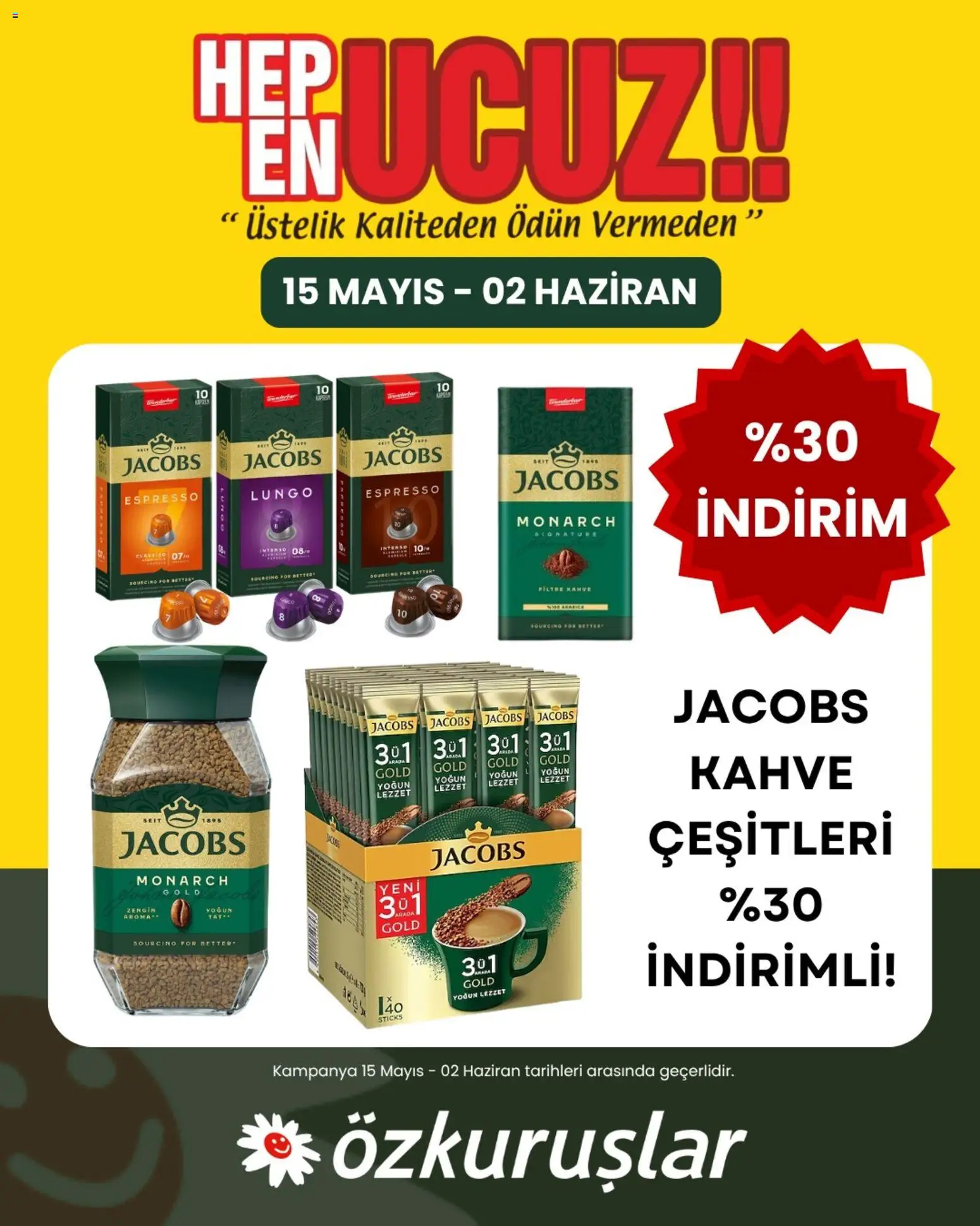 Özkuruşlar İndirim - 15.05.2026 tarihinden itibaren geçerlidir | Sayfa: 1 | Ürünler: Kahve