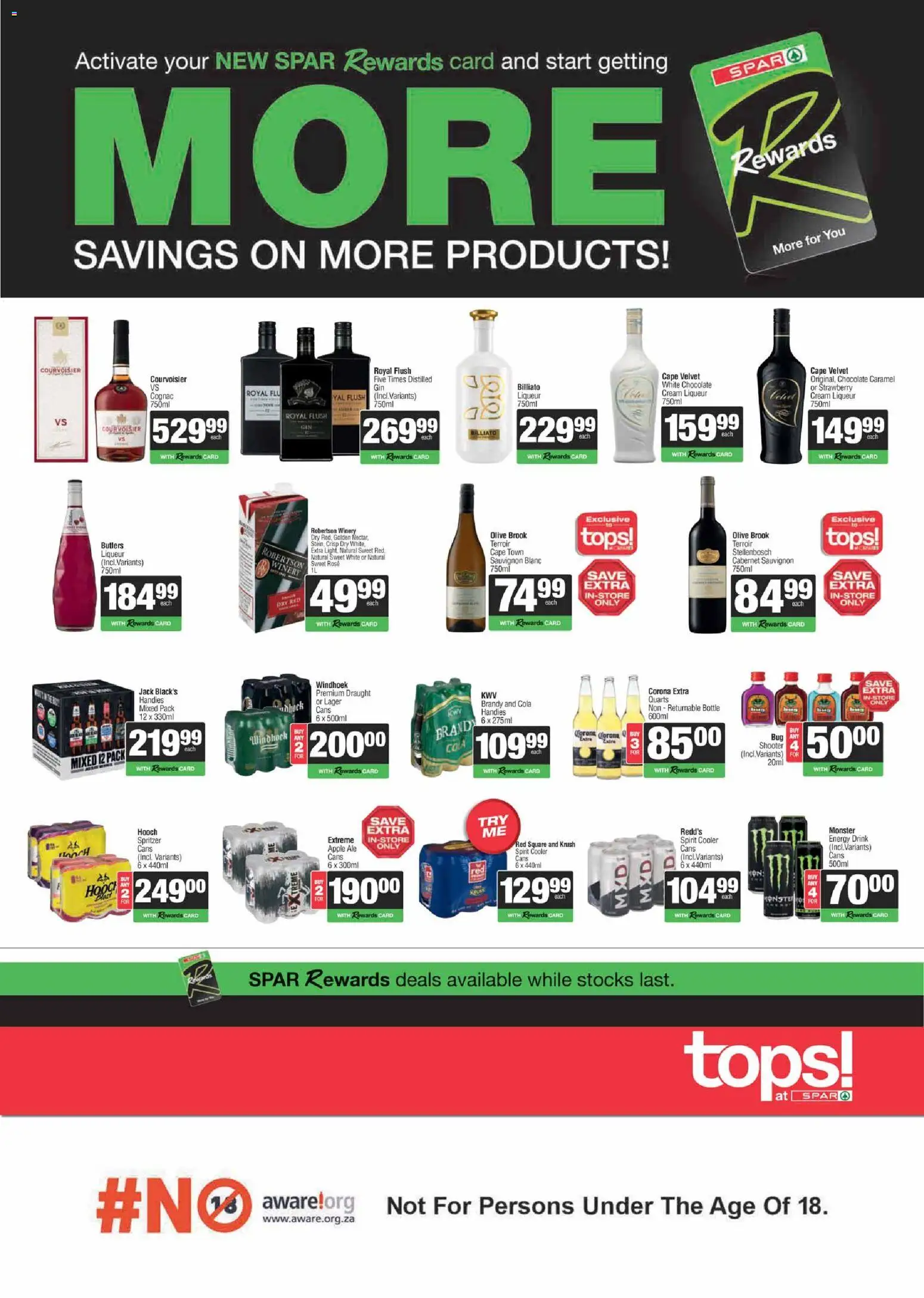 New Tops at Spar catalogue – valid from 11.05.2026 | Page: 1 | Products: Brandy, Cooler, Cream, Ensalada de quino