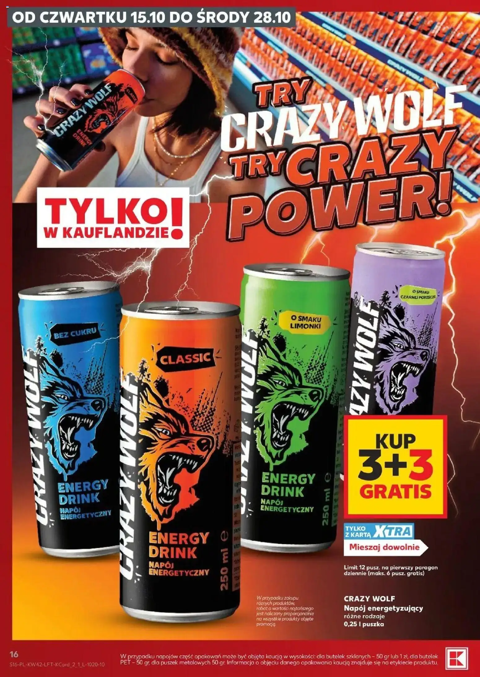 Kaufland aktualna gazetka od 15.10.2026 - od jutra PDF | Strona: 16 | Produkty: Karta, Napój energetyczny