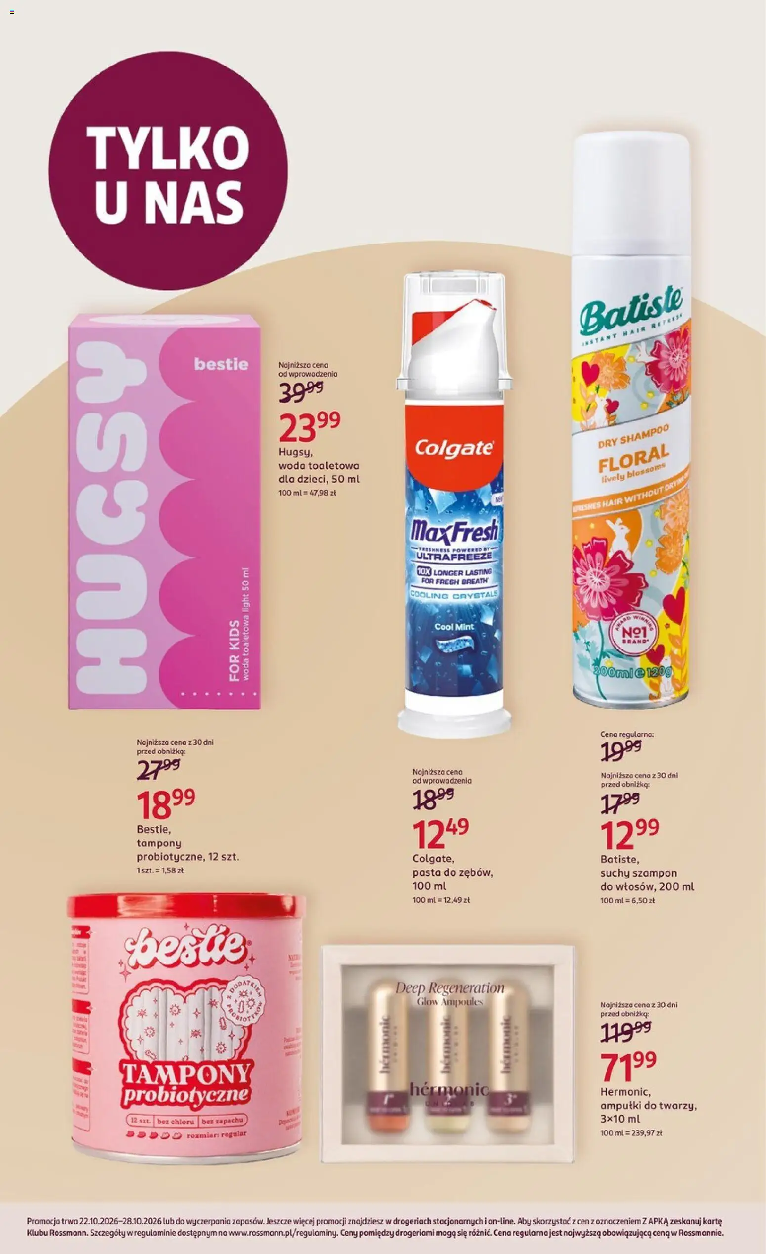 Rossmann gazetka od 22.10.2026 | Strona: 3 | Produkty: Pasta, Woda, Suchy szampon, Ampułki