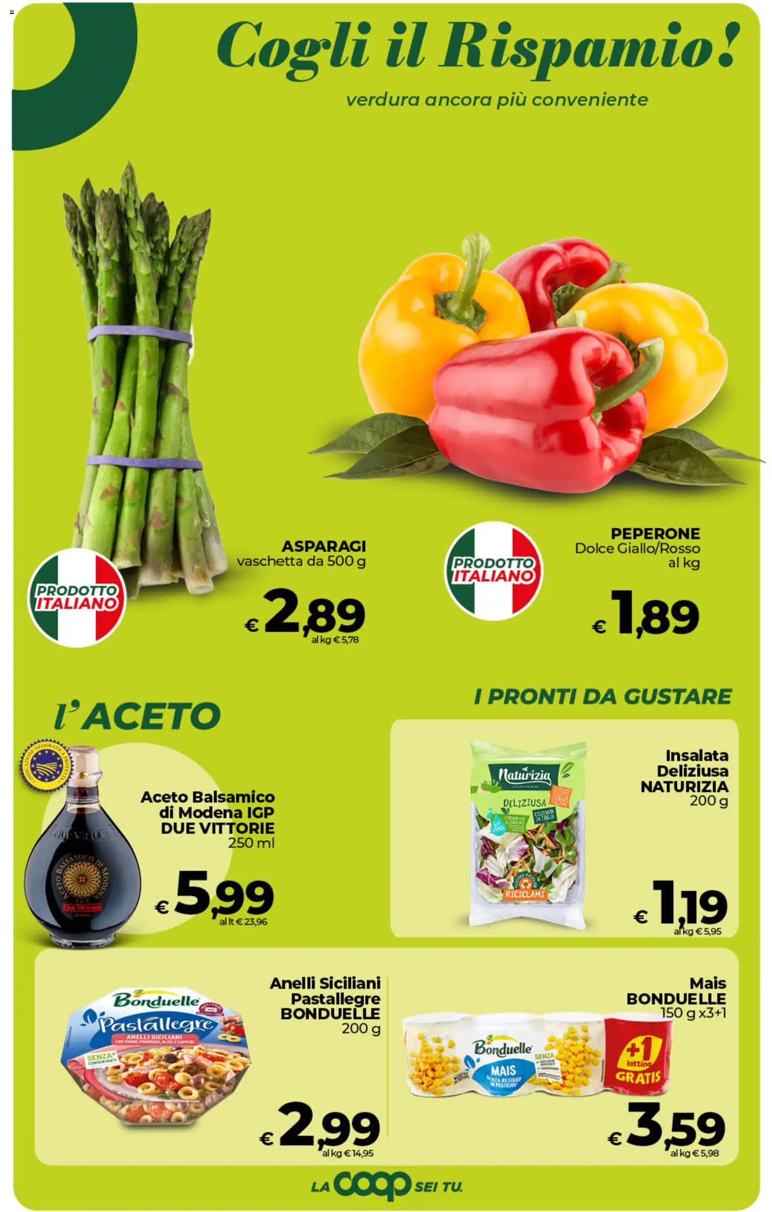 Volantino Ipercoop del 19.05.2026 | Pagina: 28 | Prodotti: Insalata, Aceto, Asparagi, Mais