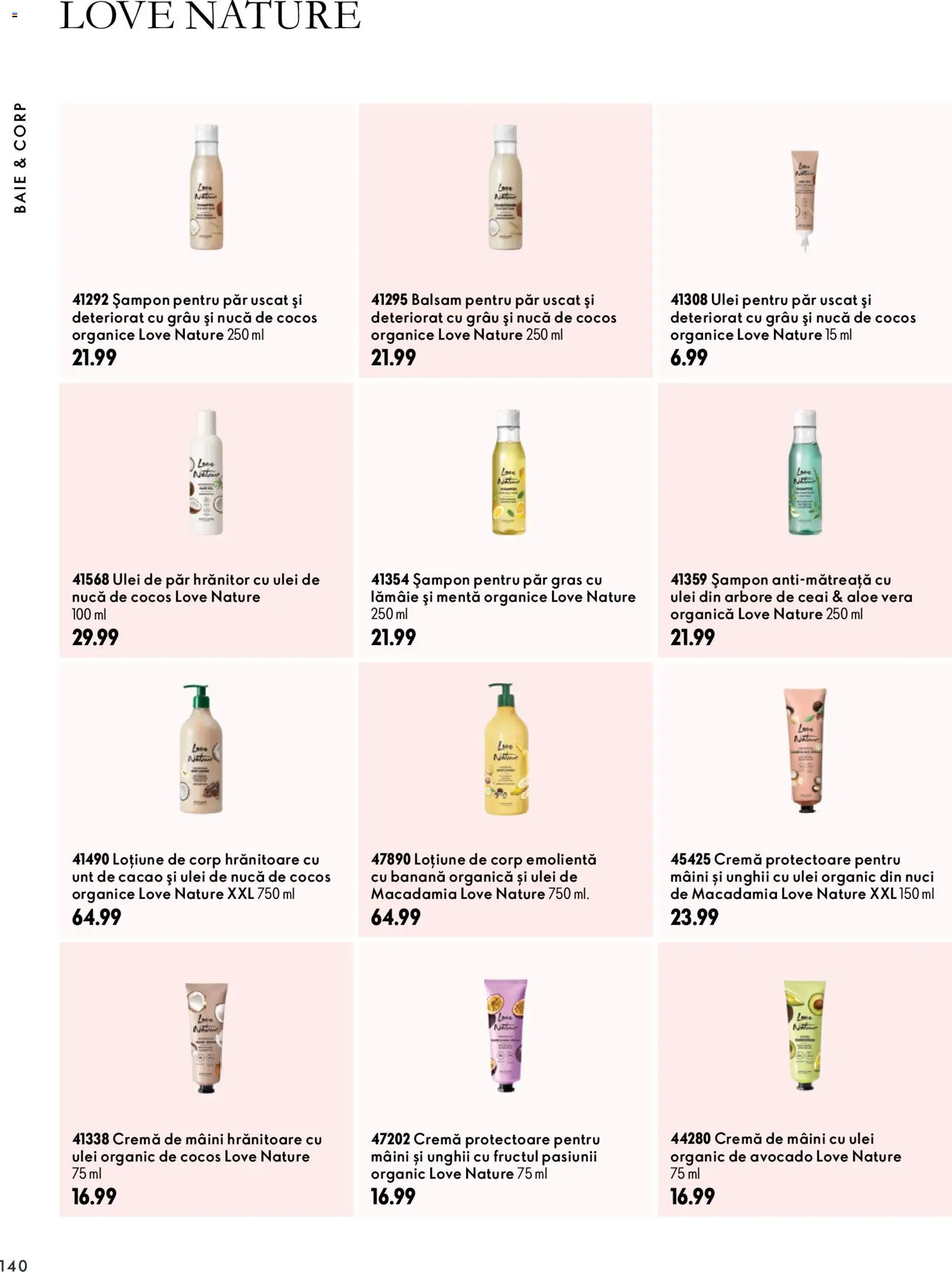 Noul catalog Oriflame – valabil de la 30.09.2026 | Pagină: 140 | Produse: Ulei de păr, Cremă de mâini, Ceai, Cacao