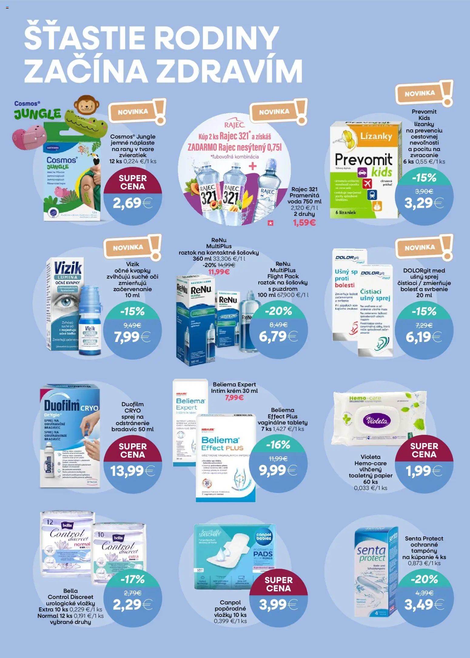 Nové 101 drogerie akcie – leták je platný od 20.05.2026 | Strana: 2 | Produkty: Rajec, Toaletný papier, Krém, Med