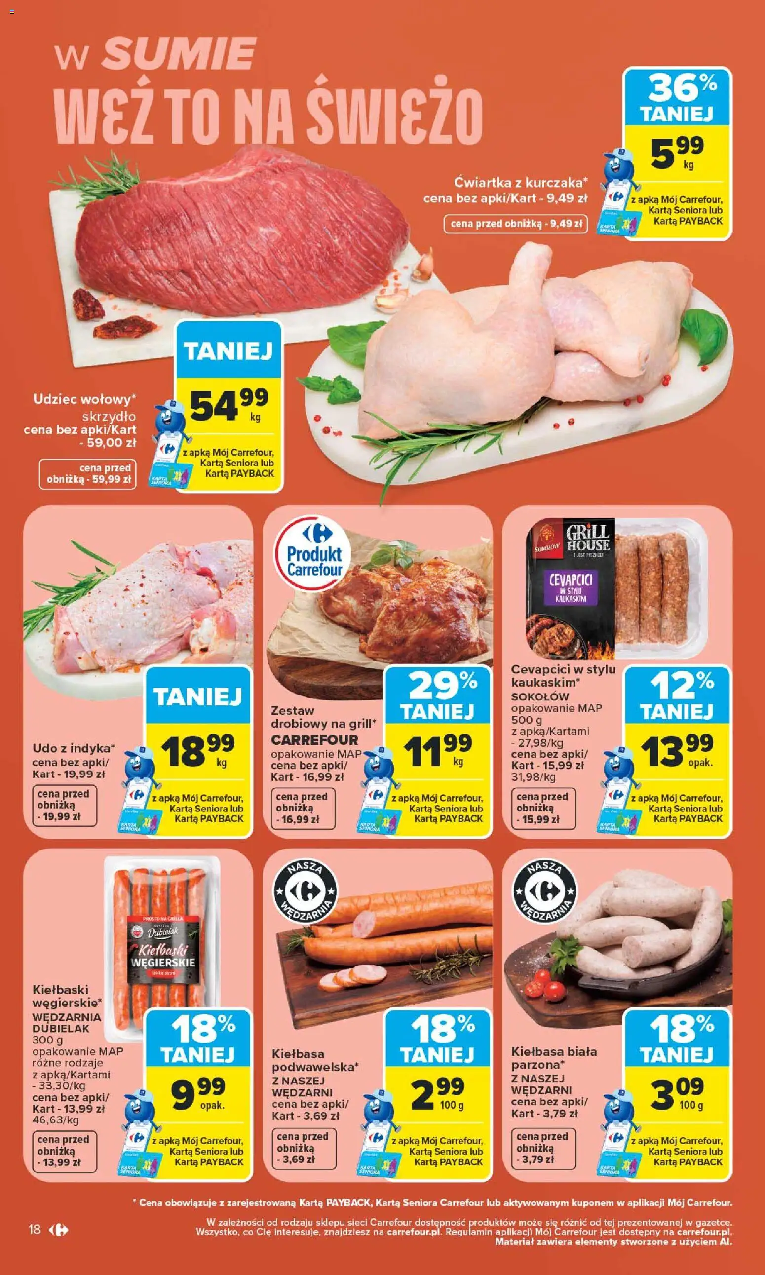 Carrefour gazetka od 08.06.2026 | Strona: 20 | Produkty: Kiełbasa, Karta, Grill, Kiełbaski