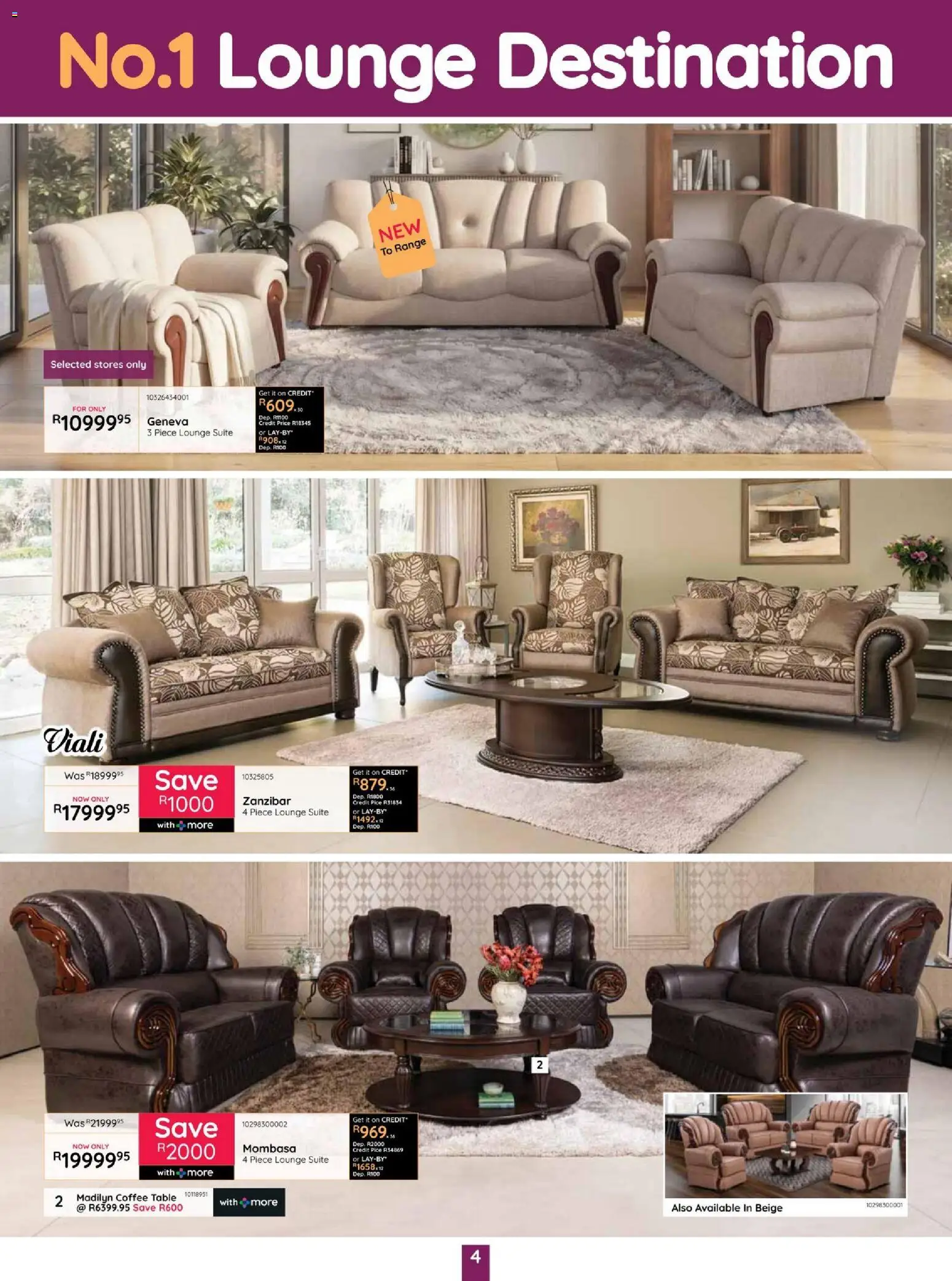 New Bradlows catalogue – valid from 17/09/2026 | Page: 4 | Products: Coffee table, Table, Lounge suite, Coffee