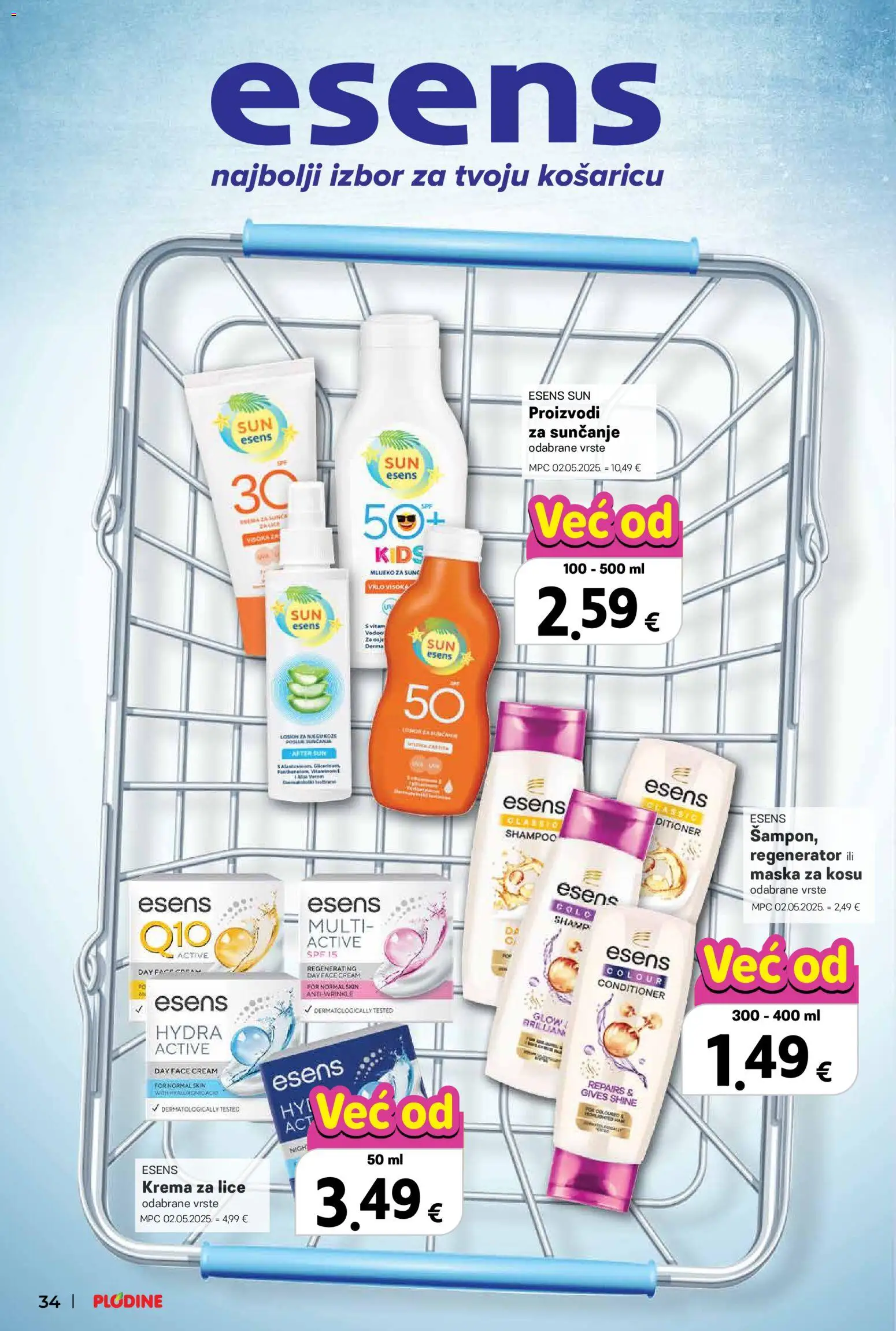 Plodine katalog | vrijedi od 27.05.2026 | Stranica: 34 | Proizvodi: Krema za lice, Regenerator, Maska za kosu, Maska
