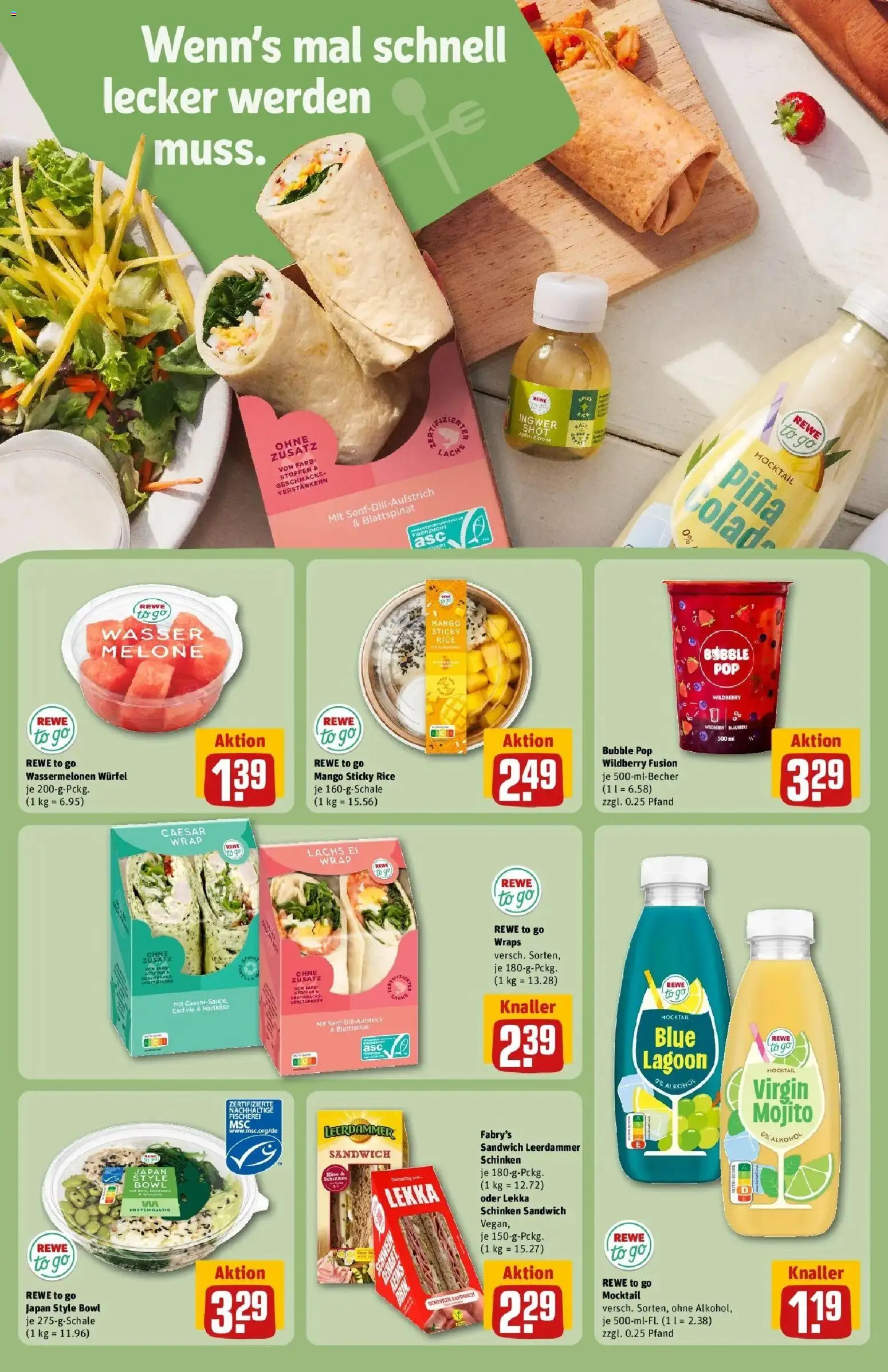 Rewe Prospekt Berlin / Friedrichsfelde – gültig ab 17.05.2026 | Seite: 18 | Produkte: Leerdammer, Lachs, Mango, Melone