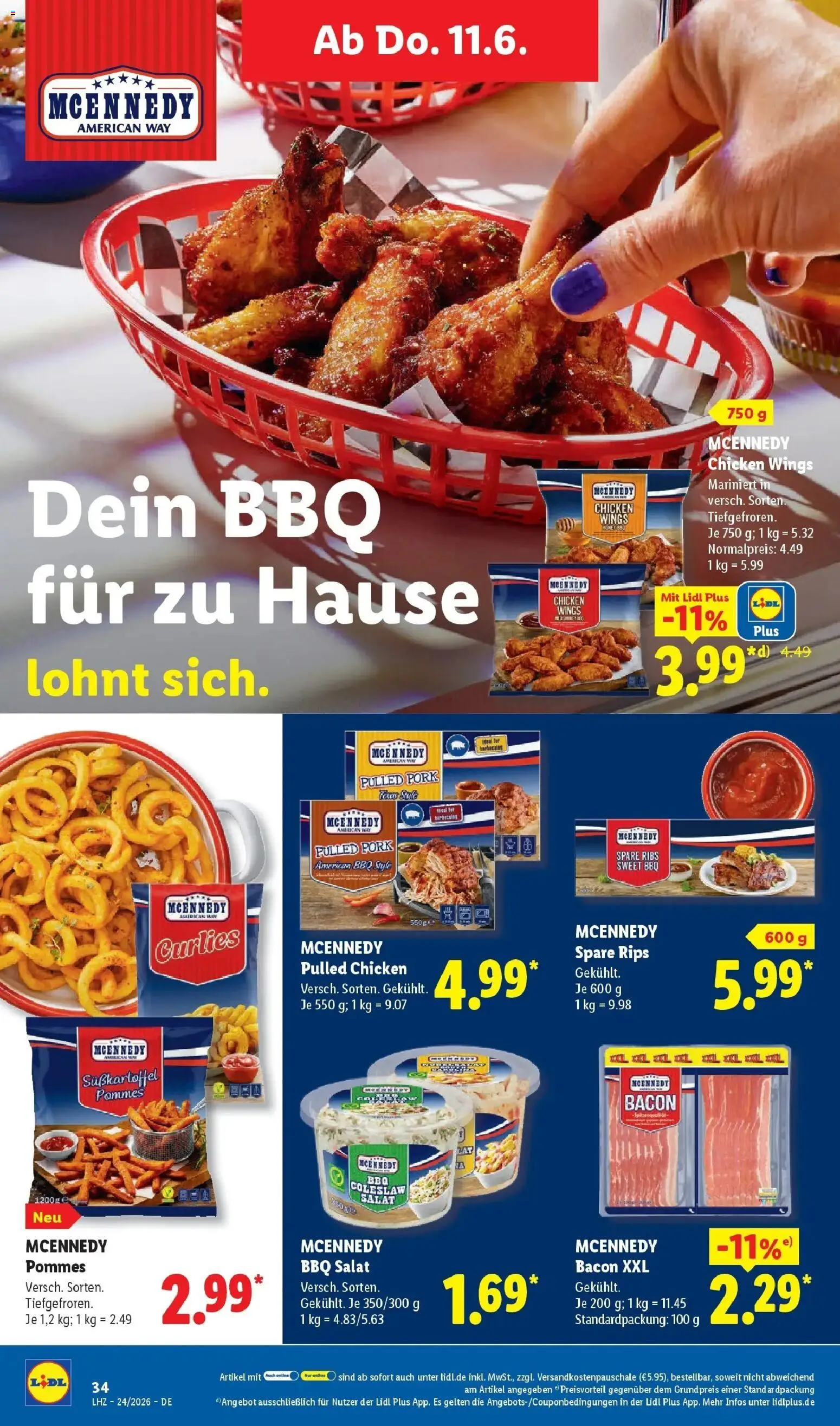 Lidl Prospekt Zülpich – gültig ab 08.06.2026 | Seite: 60 | Produkte: Pommes, Spare ribs, Salat