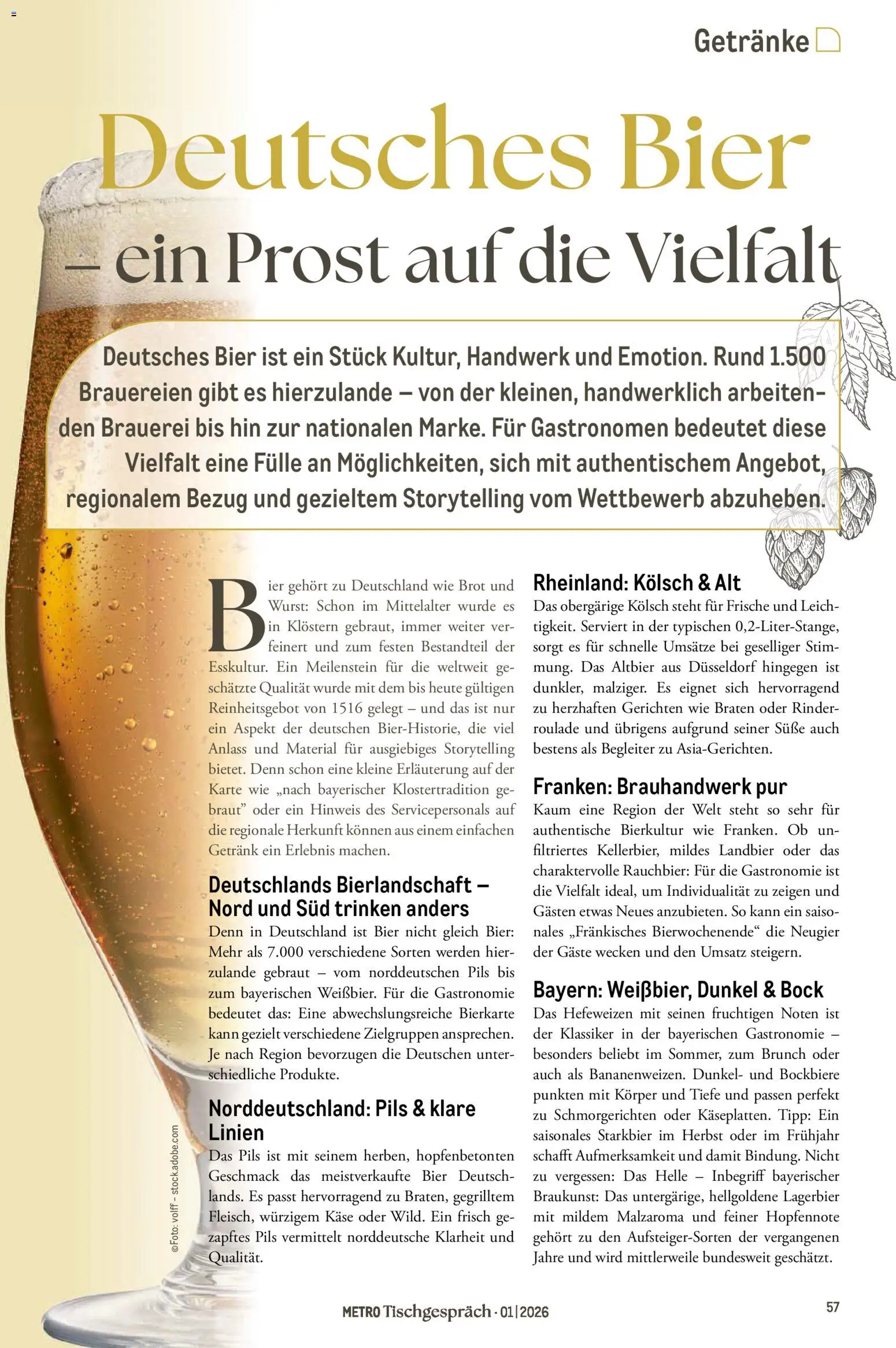 Metro Tischgespräch – gültig ab 01.02.2026 | Seite: 57 | Produkte: Käse, Pils, Wurst, Brot